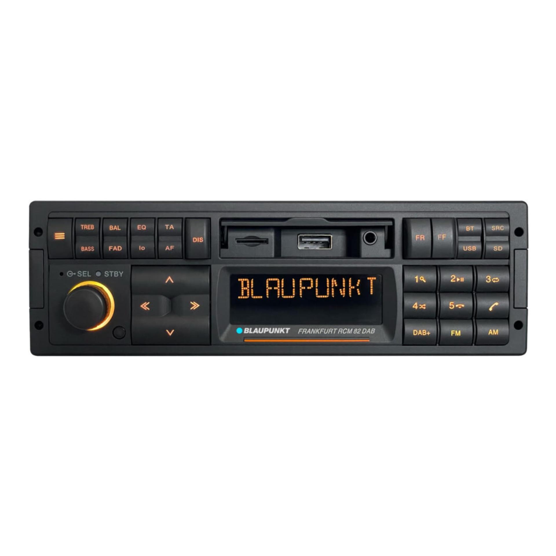 Blaupunkt Frankfurt RCM 82 DAB, 1-DIN autoradio, DAB+, Bluetooth, AUX, USB, SD-kaardi sisend, roolijuhtimine, käed-vabad süsteem, ekvalaiser, 200W, must