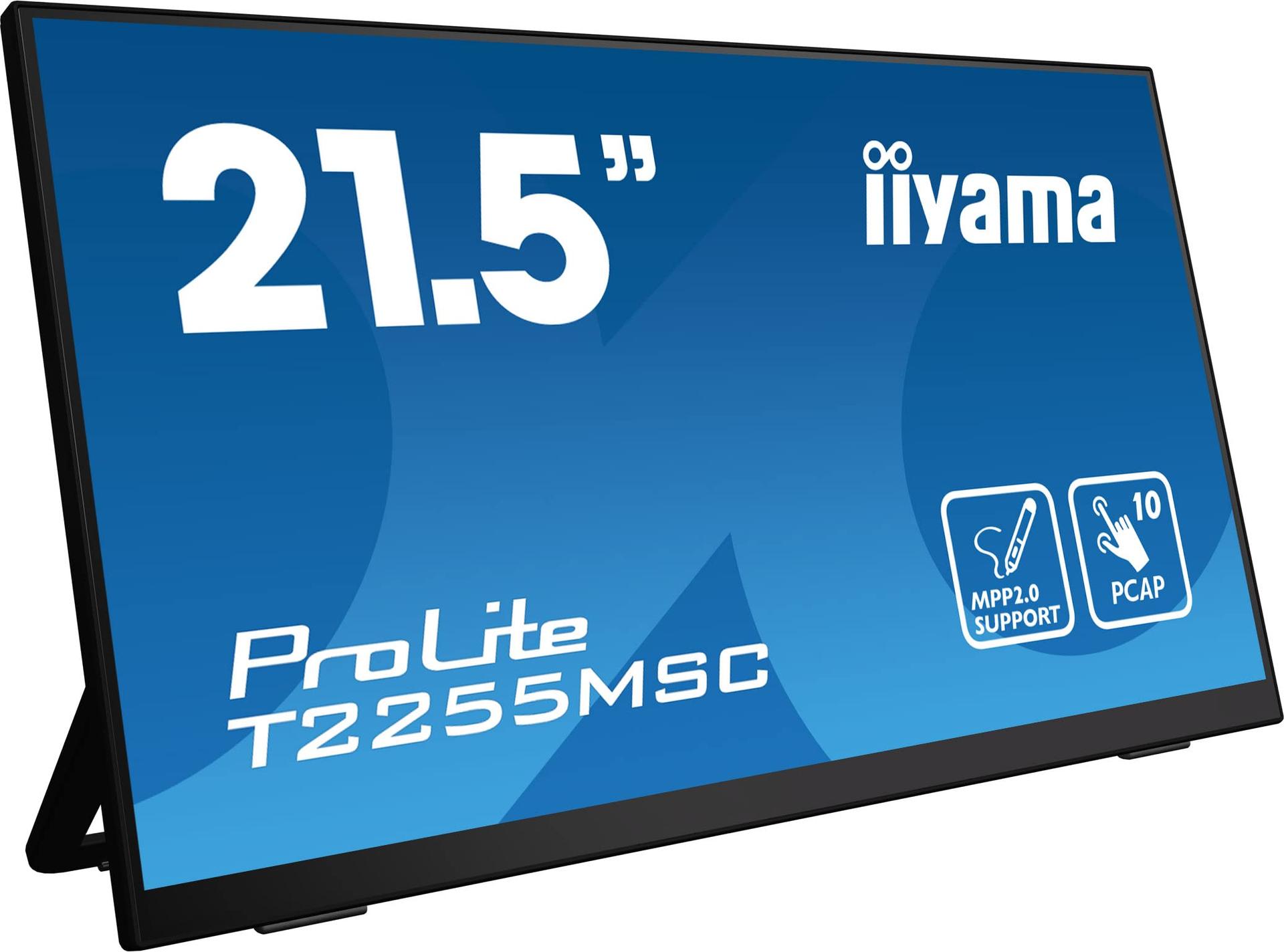 iiyama Prolite T2255MSC-B1 21,5″ IPS LED Monitor Full-HD 10-Punkt Multitouch kapatsitiivne HDMI DP USB3.0 MPP2.0 must