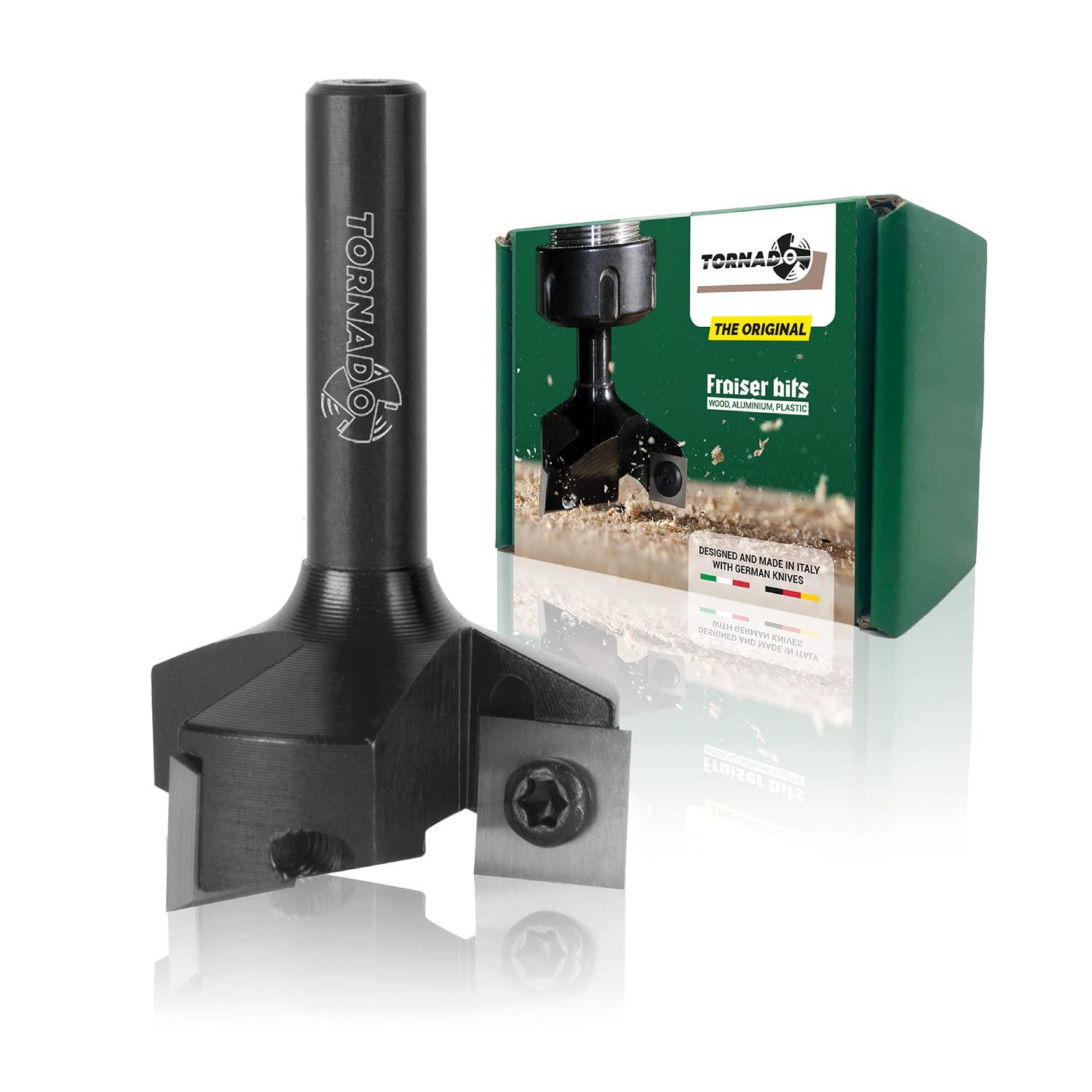 TORNADO Fraiser tasafrēes 8mm varrega puidule, läbimõõt 35 mm, 3 vahetatava kõvasulamm-teraga, kaetud 10,5 x 10,5 mm, ülafreesile (D=35 I=10.5 S=8)