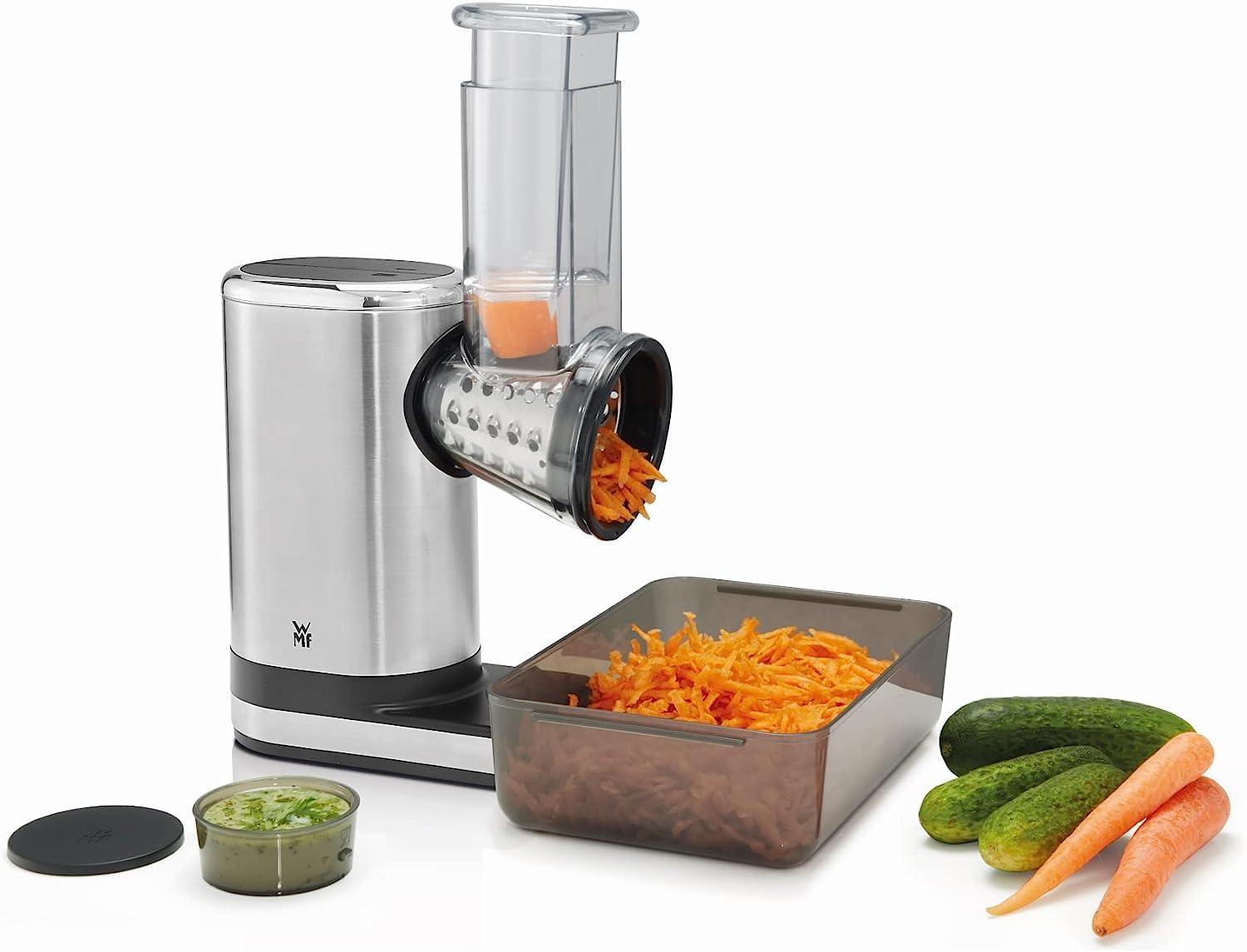 WMF Küchenminis Salat to go – Elektriline Köögiviljalõikur (150 W, salatikombain, elektriline köögiviljahakkur, 5 lõikeosa, sh salatikarp)