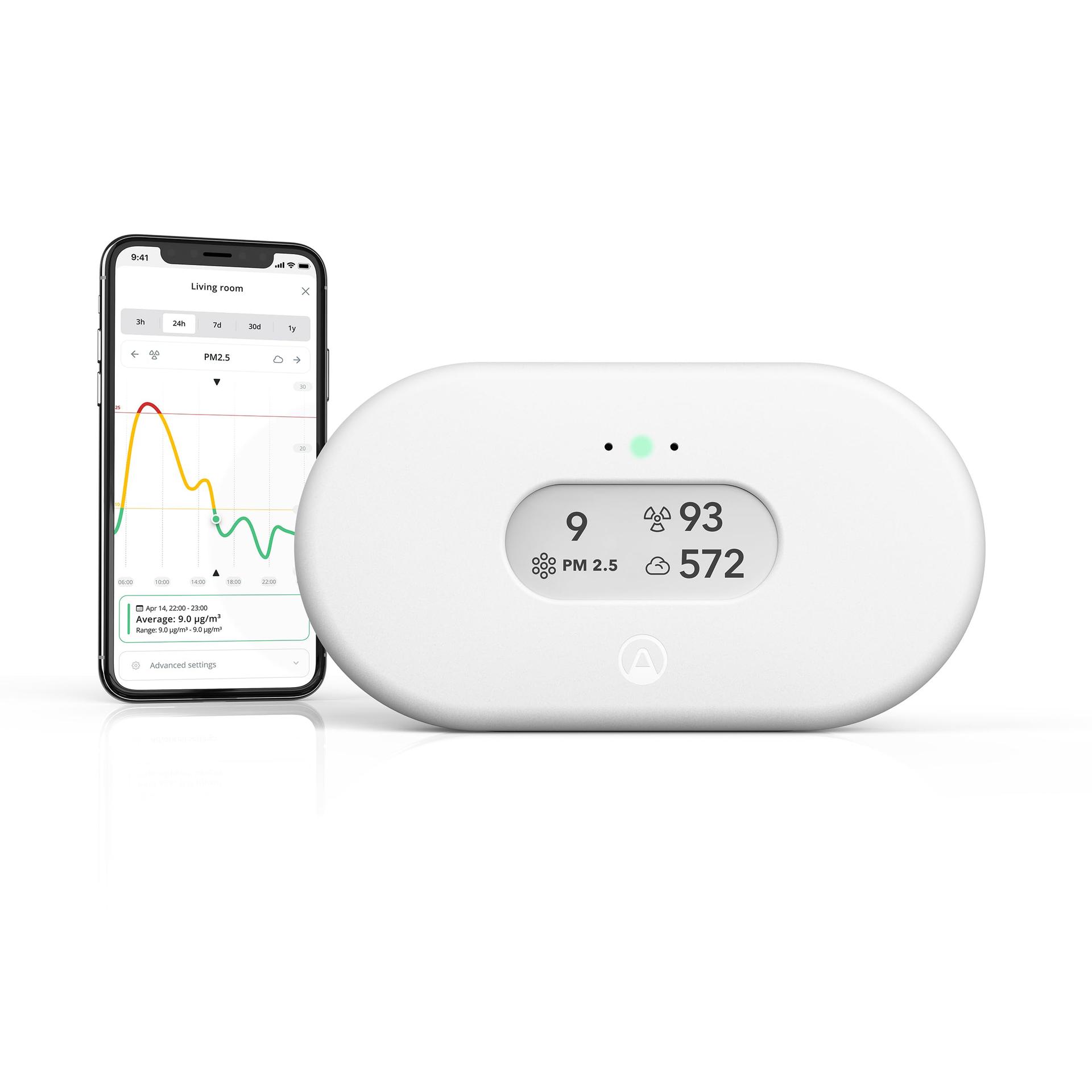 Airthings 2960 View Plus – nutikas radoni ja õhukvaliteedi mõõteseade (peenosakesed, radon, CO2, VOC, õhuniiskus, temperatuur)