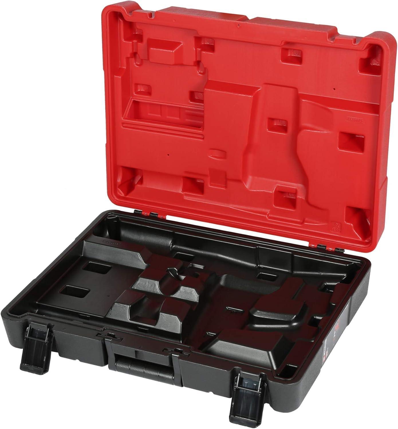 Einhell lammutushaamer TE-DH 12 (1 050 W, 4 100 lööki/min, 12 J löögijõud, SDS-max tööriistahoidik, 4 m kummikaabel, sisaldab otsik- ja lamepeitlit, E-Box M55 kohver) – pakend ja tarvikud