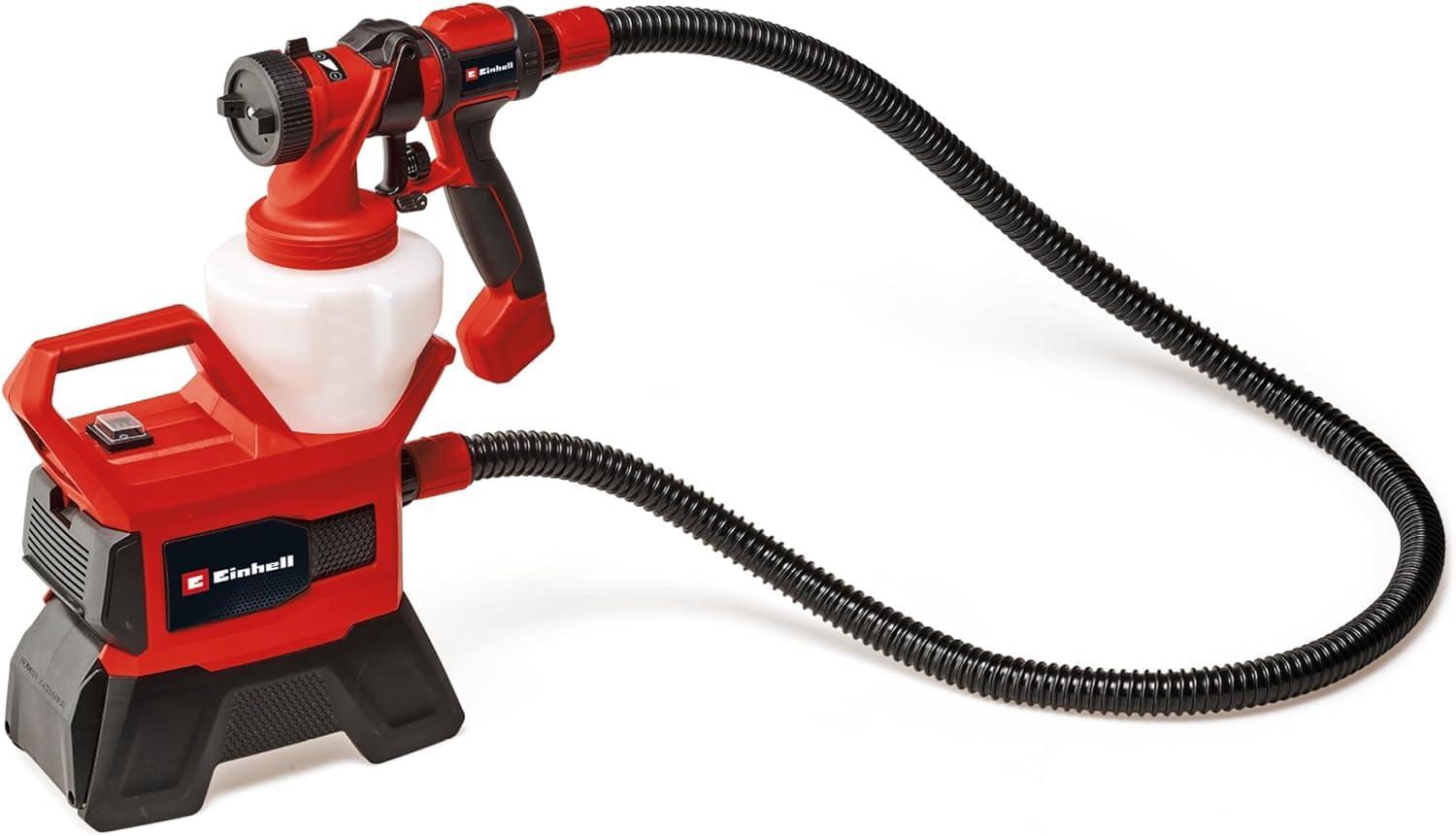 Einhell akutoitega värvipihustussüsteem TE-SY 18/90 Li-Solo Power X-Change (18 V, 1000 ml/min voolukiirus, 1200 ml mahuti, reguleeritav õhu- ja värvikogus, lisatarvikutega, ilma akuta)