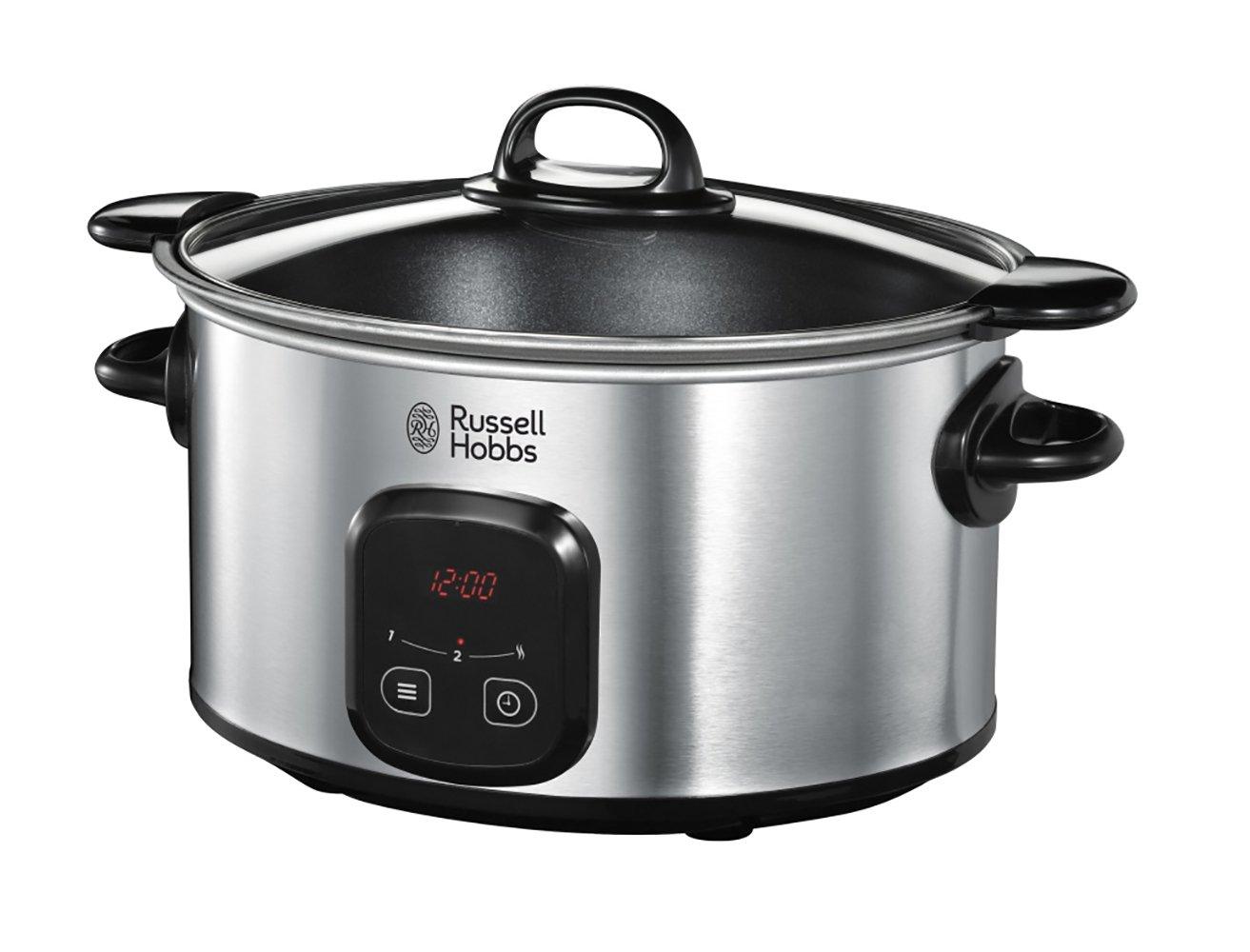 Russell Hobbs aeglane keetja [mittenakkumatu 6L XL keedupott, programmeeritav taimer/küpsetusaeg] Maxicook aeglane keetja (3 temperatuuri valikut ja soojas hoidmise funktsioon, 200W) Slowcooker 22750-56