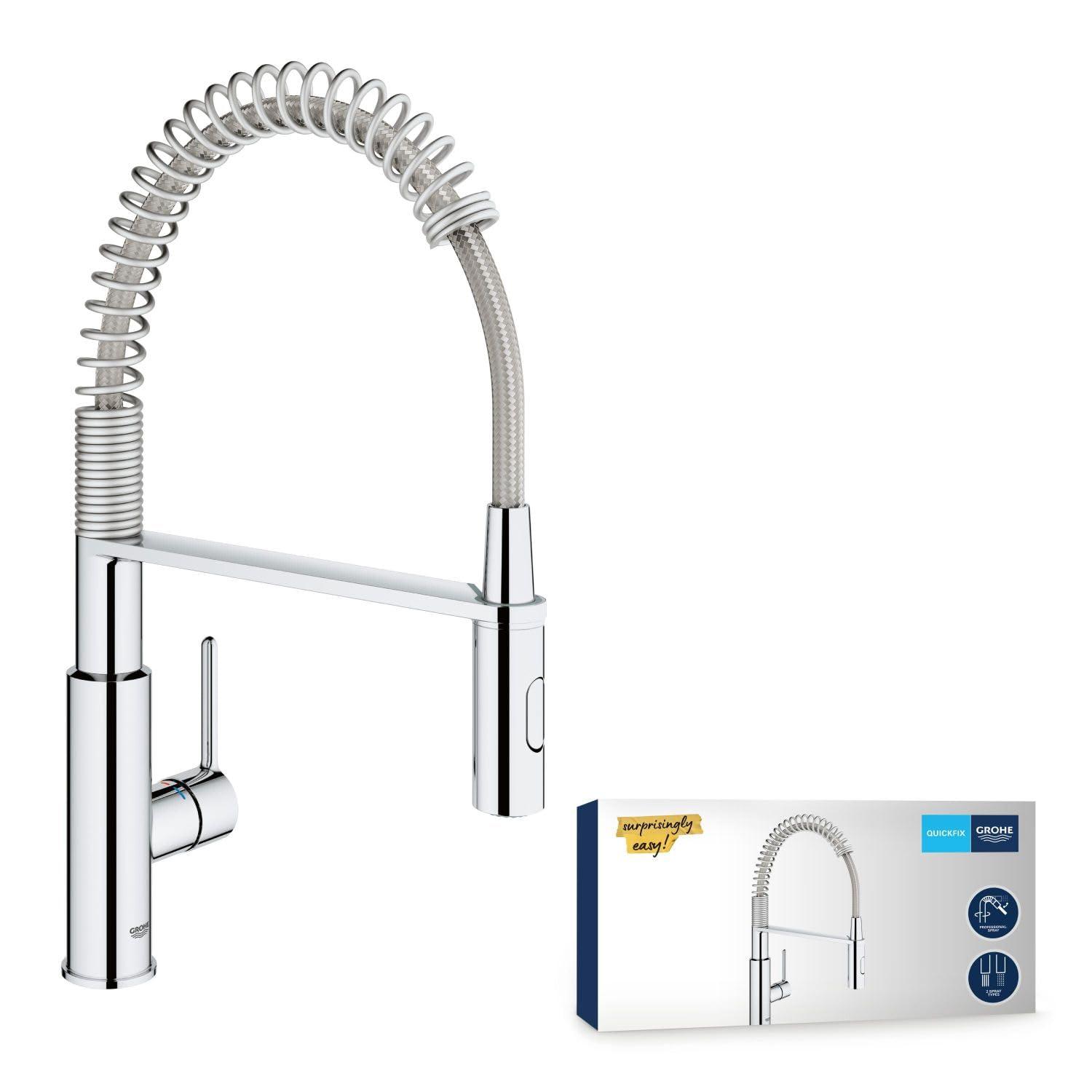 GROHE Get – Ühekäepidemega köögisegisti (väljatiivse dušiga, professionaalne dušš, lihtne tagastamine), kroom, 30361000