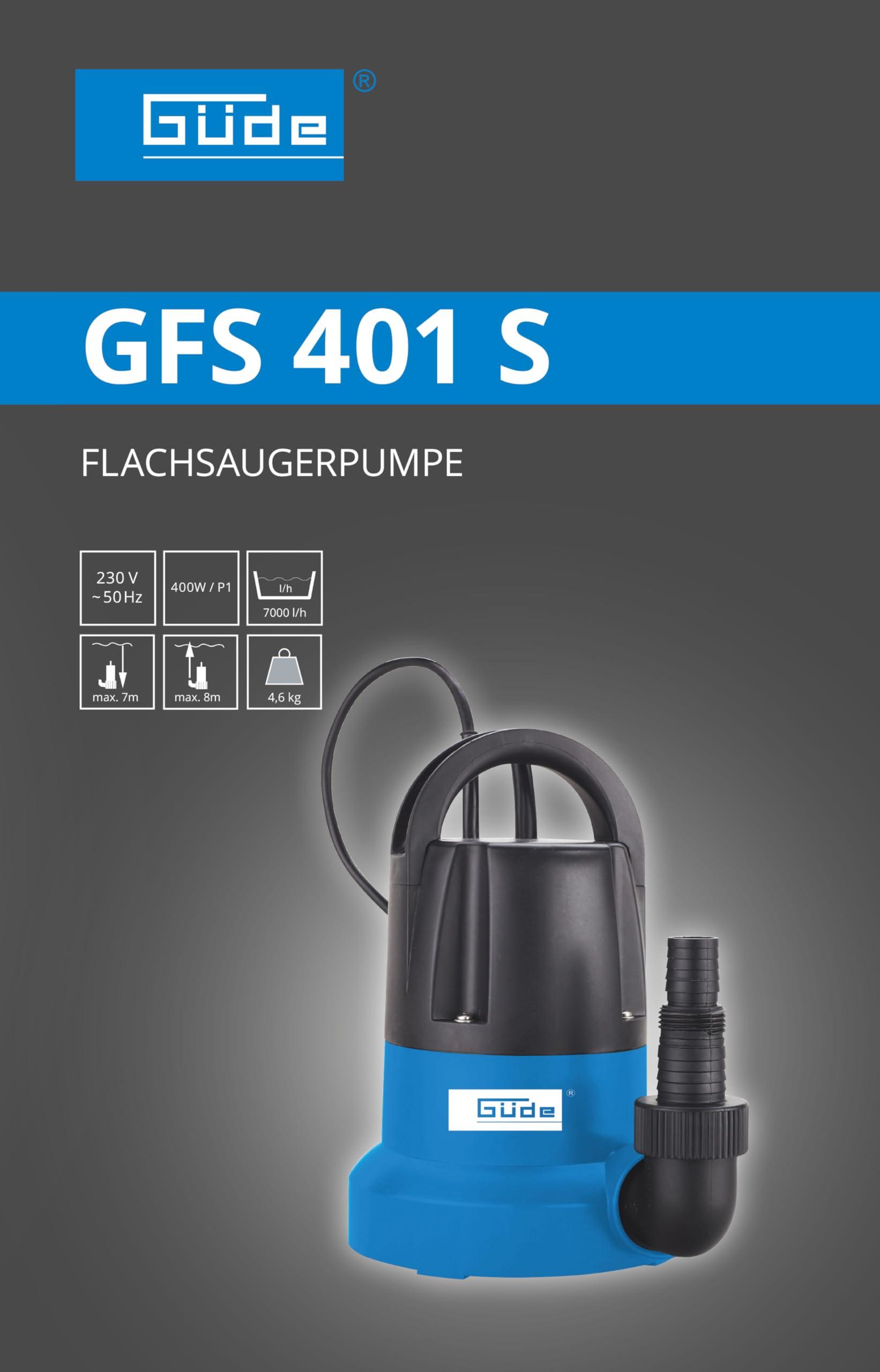 Güde lamedaimupump GFS 401 S (400 W, voolumaht 7000 l/h, maksimaalne tõstekõrgus 8 m, maksimaalne imemiskõrgus 7 m, Noryl-tööratas, roostevabast terasest võll, termokaitse, 10 m toitekaabel, minimaalne käivituskõrgus 30 mm) – pilt 8