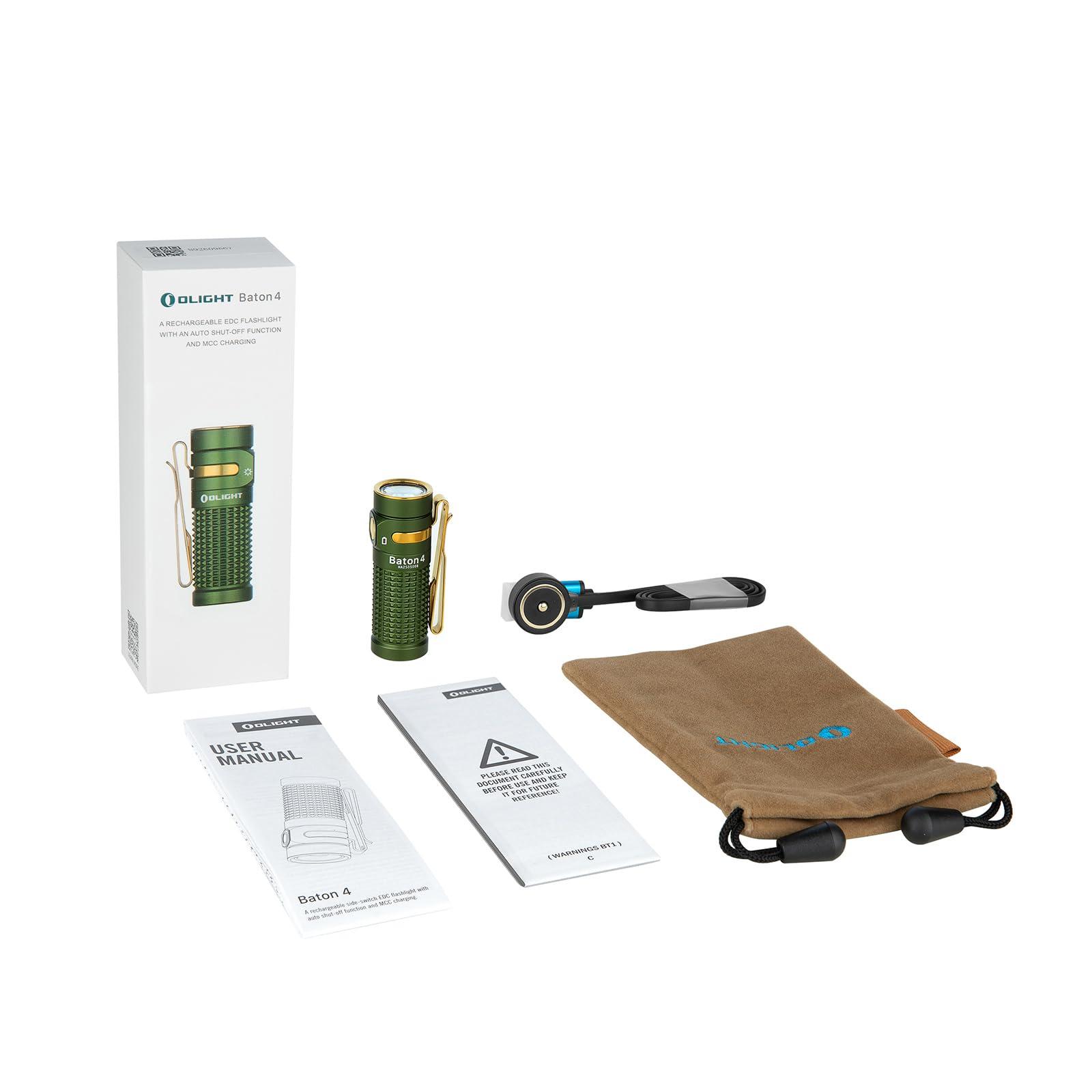 OLIGHT Baton 4 LED taskulamp – väike, kuid võimas, kuni 1300 luumenit, 170 meetrit valgustuskaugust, superere mini käsilamp 6 režiimiga, 30-päevane tööaeg, IPX8 veekindel igapäevaseks kasutamiseks, OD roheline – pilt 8