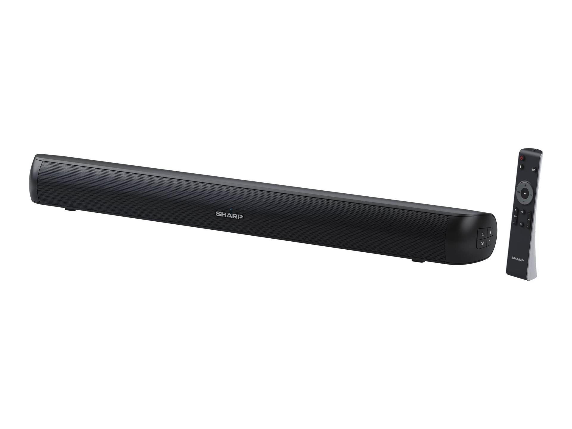 SHARP HTSB107 2.0 heliriba 90W (USB, Bluetooth, HDMI, Optiline, AUX-In 3,5 mm, Laius: 65 cm), must