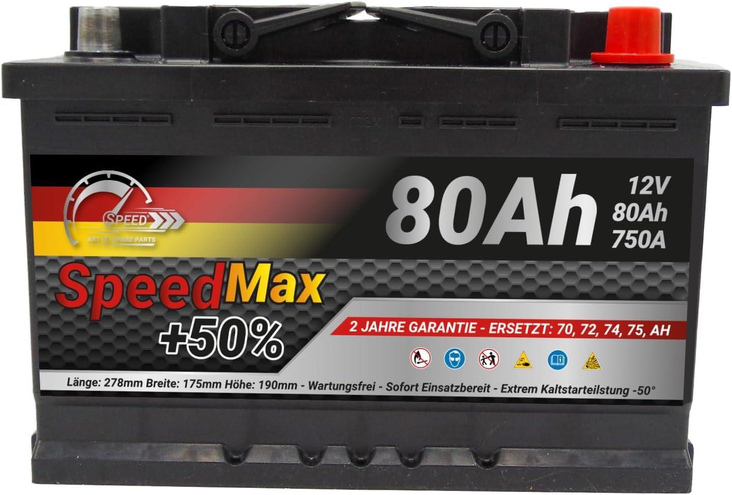 Autobattare Speed Max (80 Ah) – usaldusväärne ja kauakestev jõudlus – pakend ja tarvikud