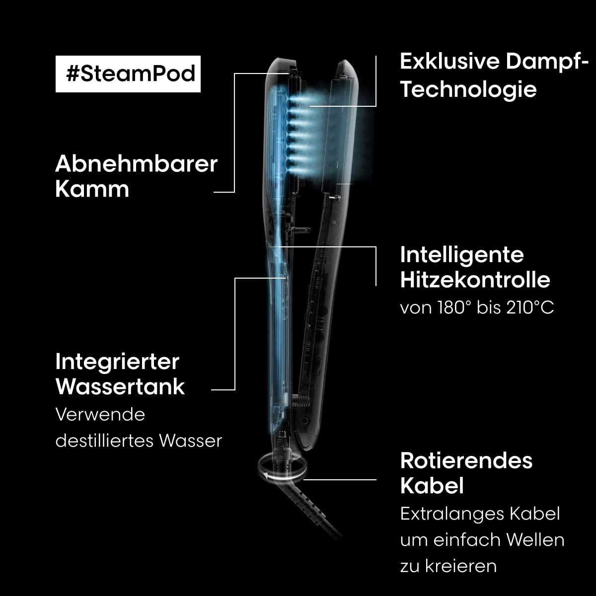 L’Oréal Professionnel SteamPod 3 | Auruga sirgendaja ja lokitang komplekt koos šampooni ja maskiga – pakend ja tarvikud