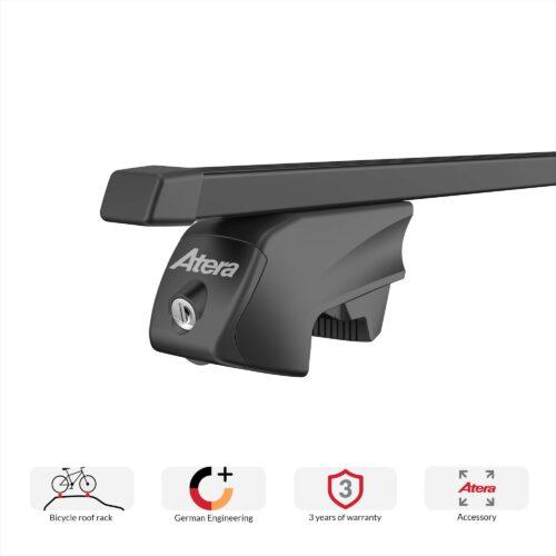 Atera 048422 autokatuseraam Signo RTD – nelinurkne terasprofiil must – katuseraamidega autodele – 122 cm