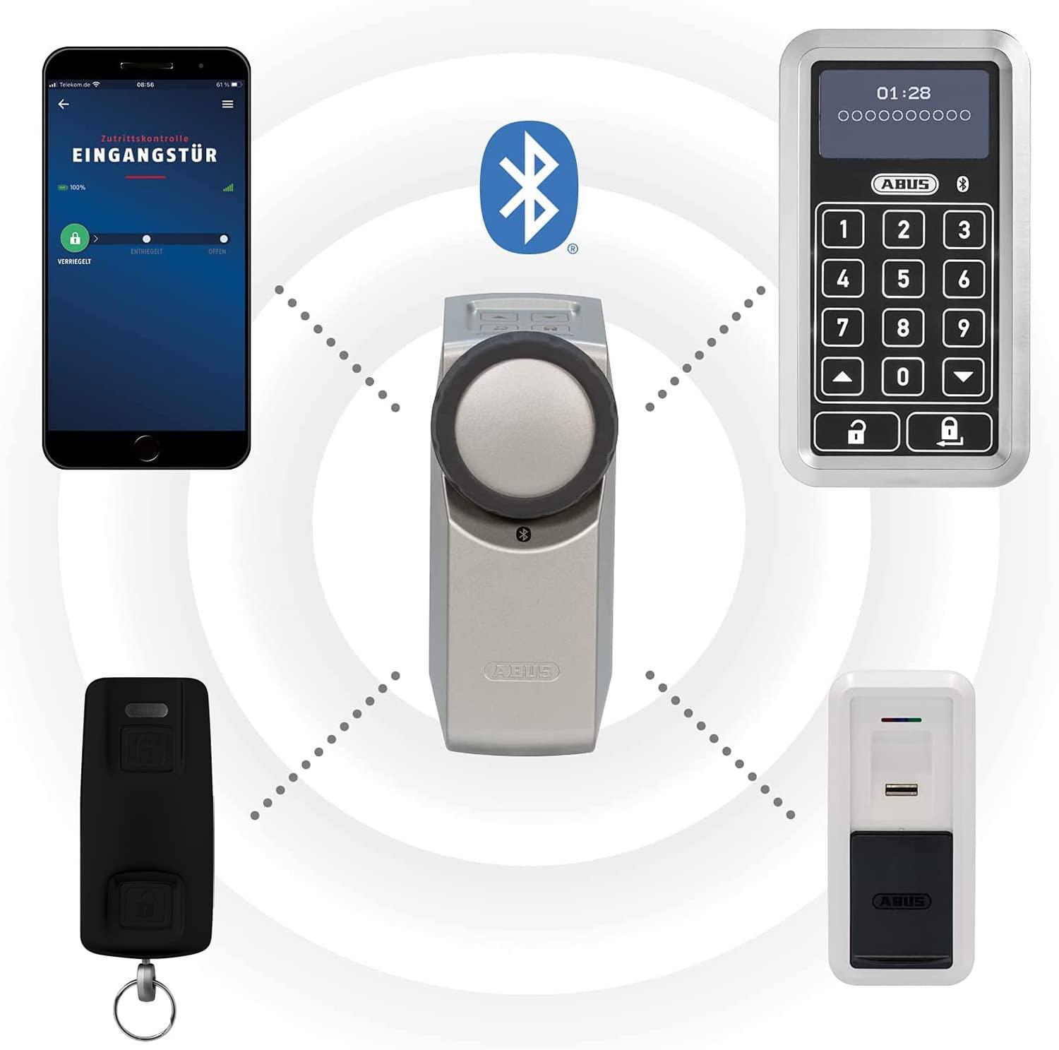 ABUS HomeTec Pro Bluetooth-klaviatuur CFT3100 – Koodiklaviatuur ukse avamiseks – Sobib HomeTec Pro Bluetooth-lukule CFA3100 – Hõbedane – kasutusnäide