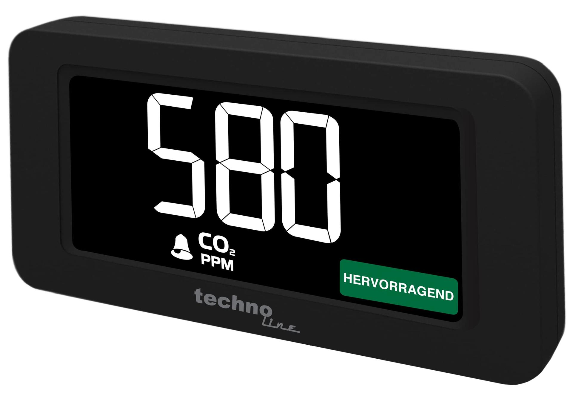 technoline WL1022 CO2-mõõtja koos CO2-tulega, CO2-alarmiga ja ventilatsioonisoovitusega