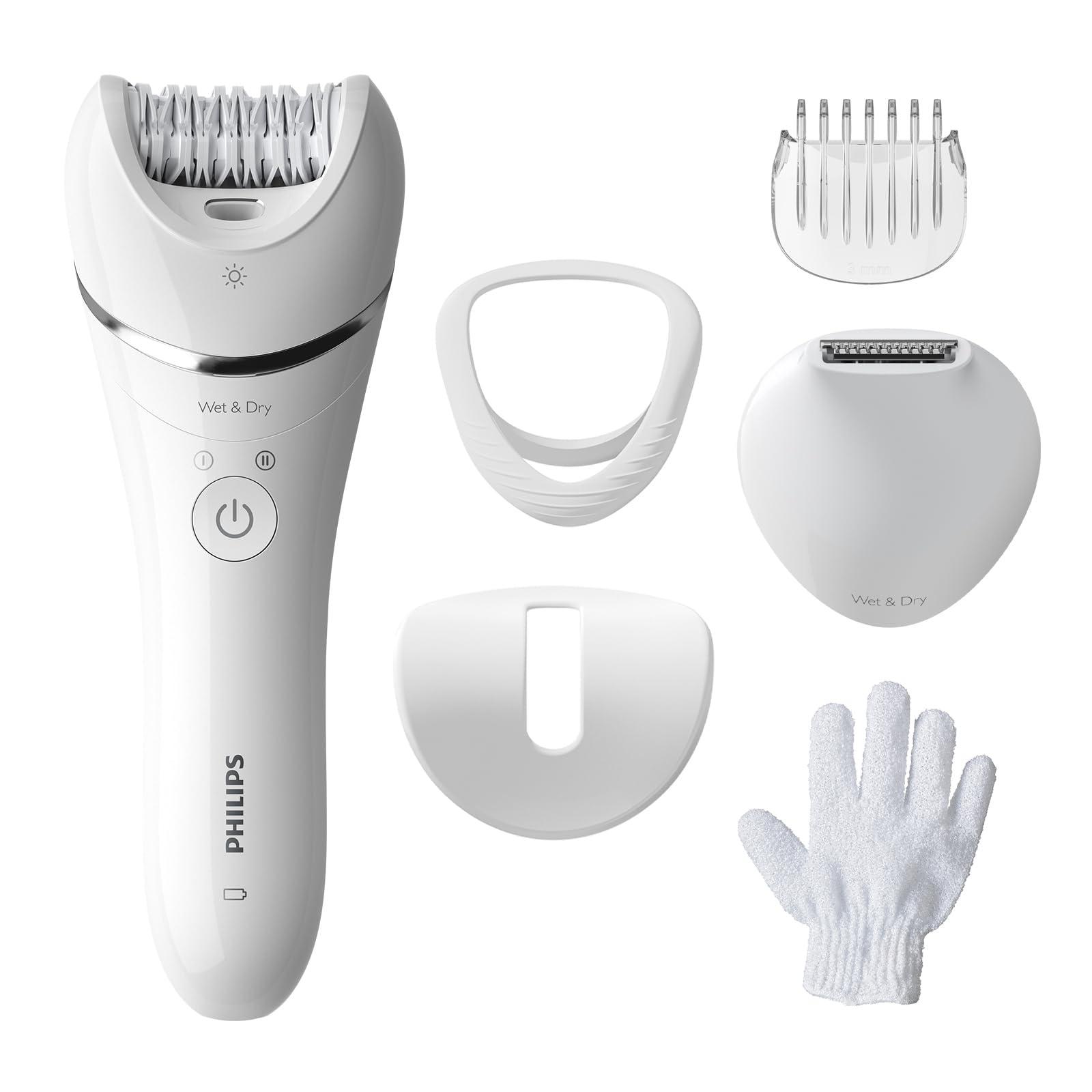 Philips Epilaator Series 8000, juhtmevaba märg- ja kuivkasutusega epilaator jalgadele ja kehale, karvaeemaldusseade, 6 lisatarvikuga, mudel BRE715/00