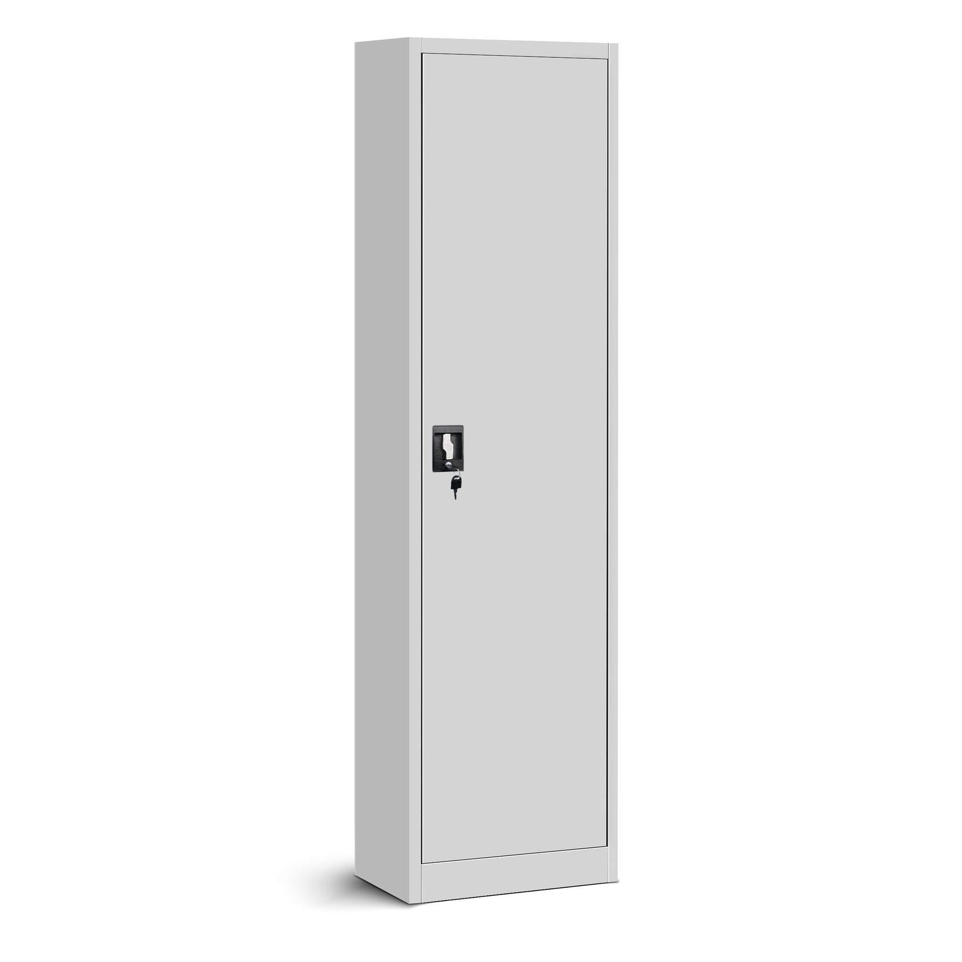Jan Nowak metallist bürokapp, dokumendikapp, laokapp 4 riiuliga, tiibuksed, pöördkäepide, pulbervärvitud metall, 185 cm x 45 cm x 40 cm (Hall)