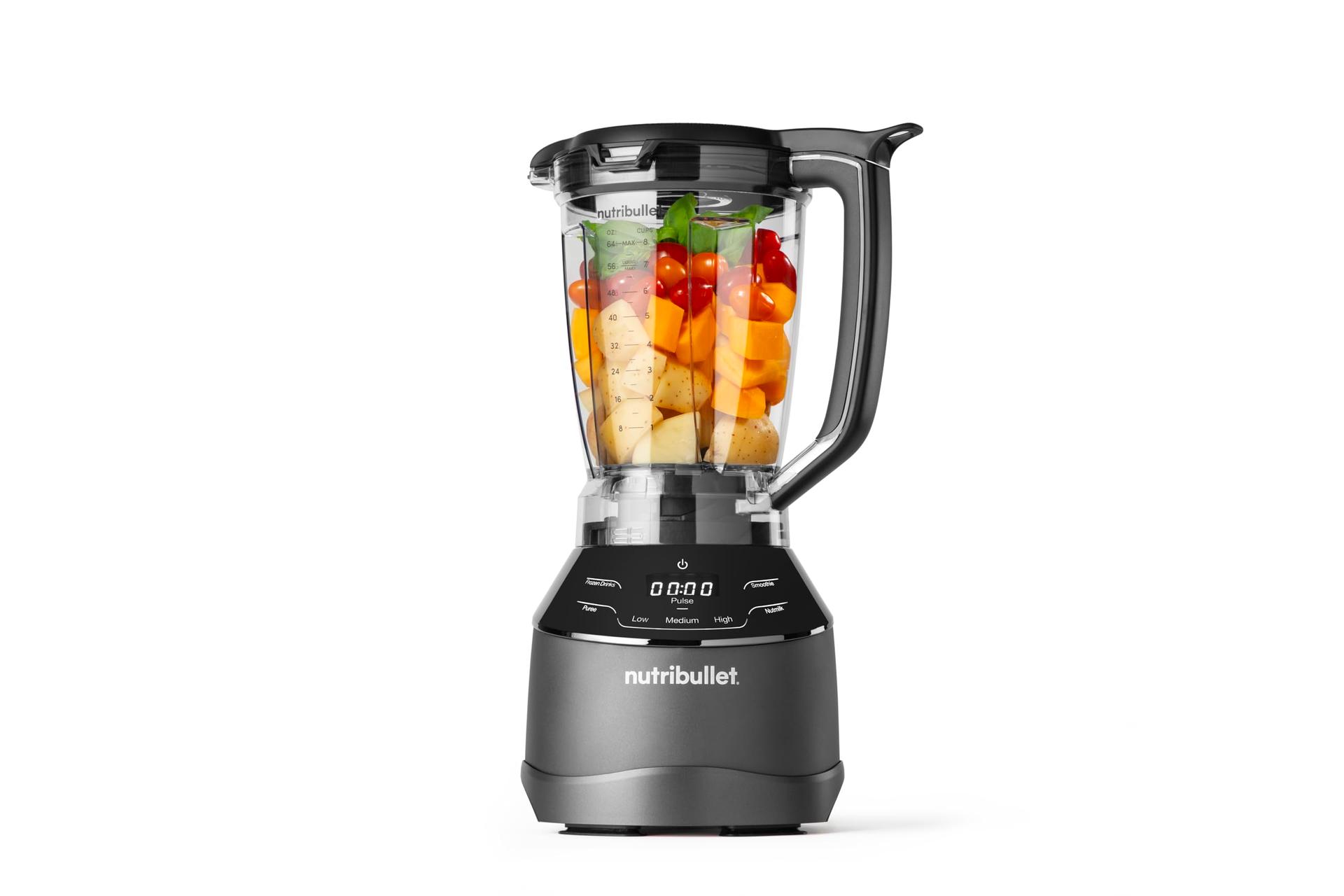nutribullet täissuuruses blenderi komplekt, elektriline mikser, multifunktsionaalne hakkija, professionaalne, 1200W võimsus, 1,89L kann, 946ml ja 710ml klaasid, must, NBF500MB – pilt 6