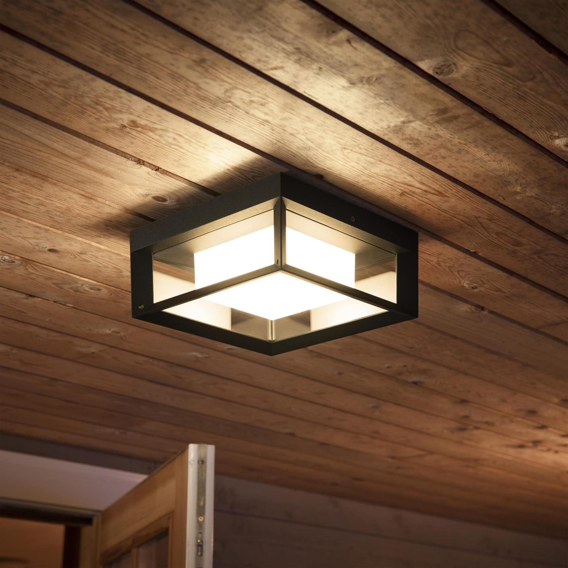 Philips Hue White and Color Ambiance LED välisseinavalgusti Econic (ruudukujuline) | hämardatav | kuni 16 miljonit värvi | juhitav rakenduse kaudu | ühilduv Amazoniga – kasutusnäide