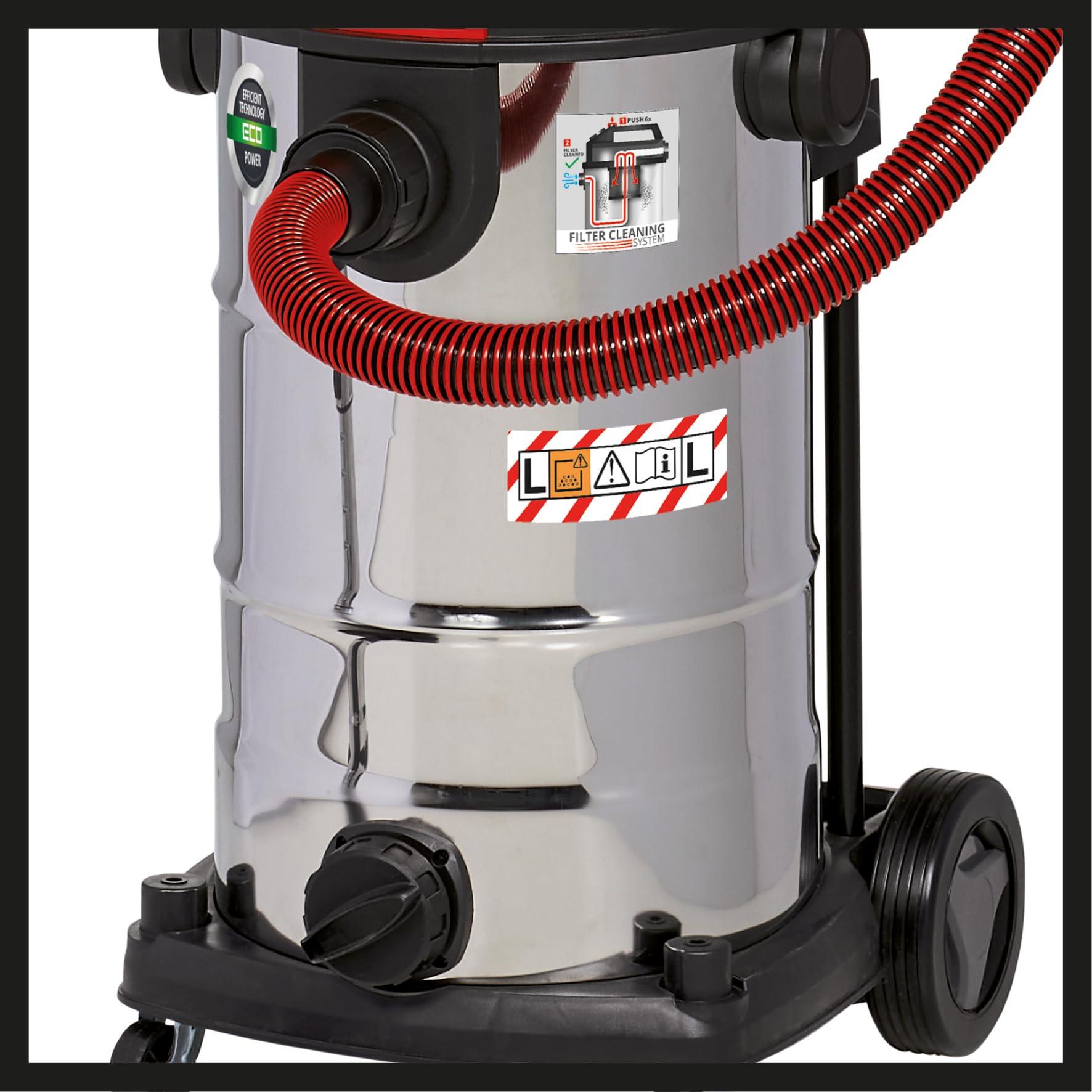 Einhell märg- ja kuivtolmuimeja TE-VC 2340 SACL (1 500 W, 225 mbar, 9 m tööraadius, HEPA-kurrufilter, filtripuhastussüsteem, 40 l mahuti, tolmukaitseklass L, 1 900 W automaatne pistikupesa) – pilt 7