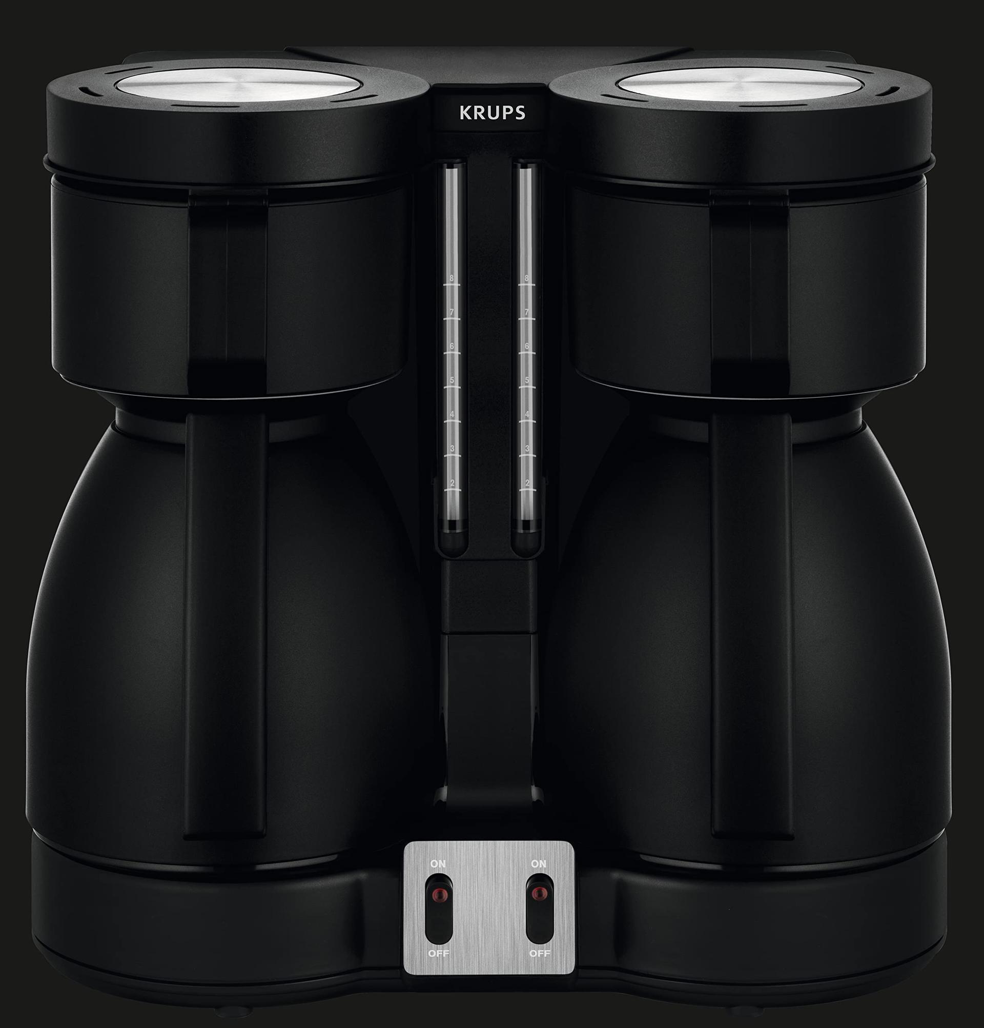 Krups Duothek Thermo filterkohvimasin KT8501 | kaks eraldi termoskannu | Suurepärane isolatsioonivõime | 2 x 850 W | 2 x 8 tassi | Must – detailne vaade