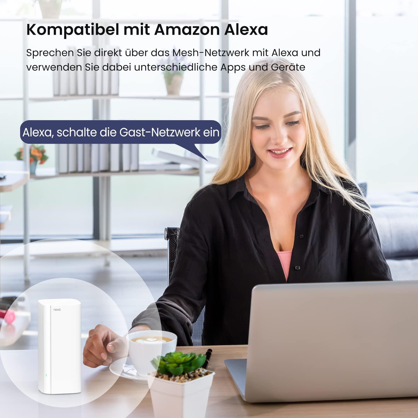 Tenda Nova MX12 Mesh WLAN WiFi 6 süsteem – AX3000 kaheribaline WiFi Mesh süsteem, soovitatav 4-6 magamistoaga kodudele, 9x gigabit porti – Asendab ruuteri ja kordisti – Ühildub Alexa-ga, 3-osaline komplekt – pilt 9