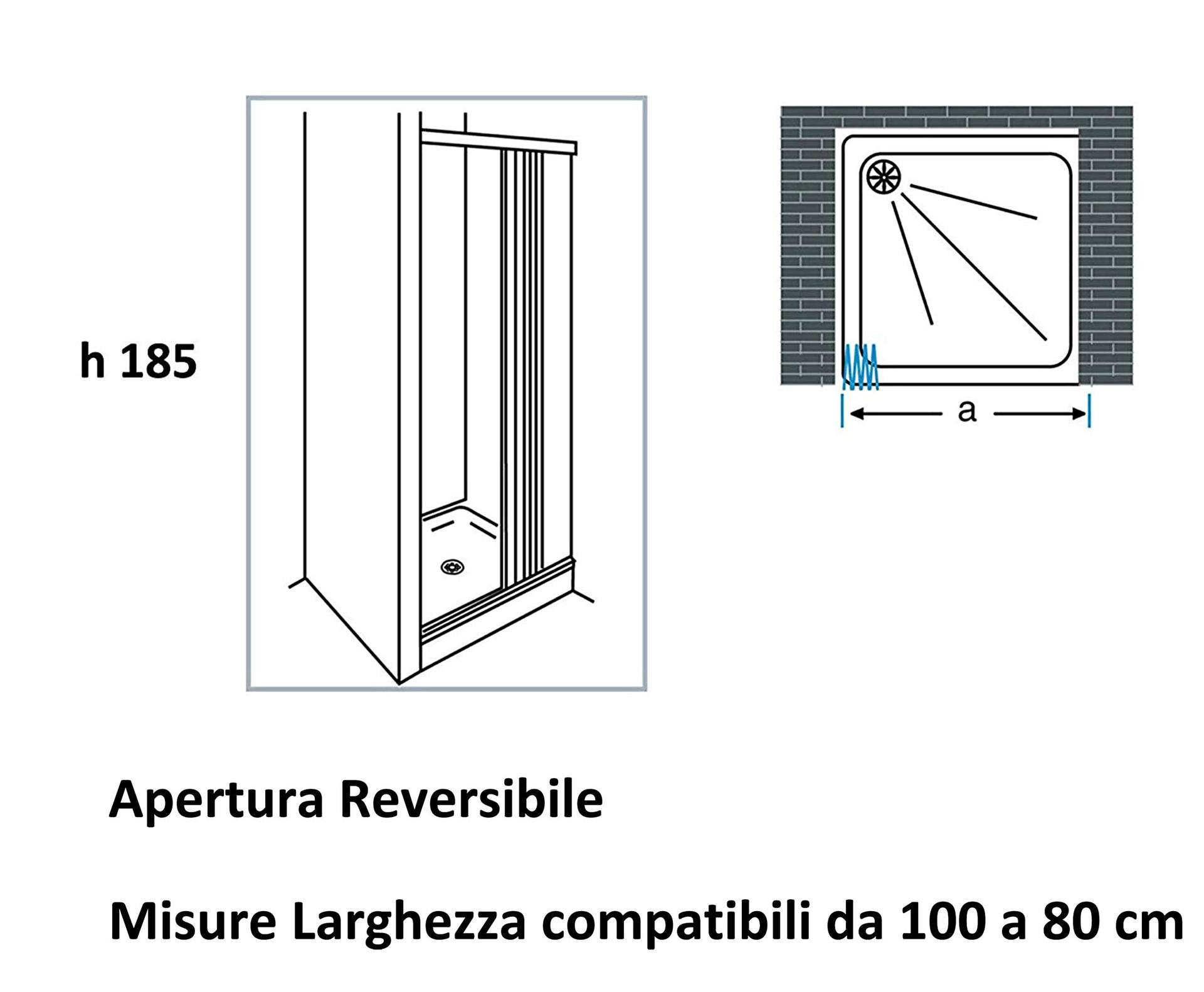 FORTE BXF121001 Dušisein Flex 100 x 185 cm PVC, Valge, 100-80 CM – lisavaade