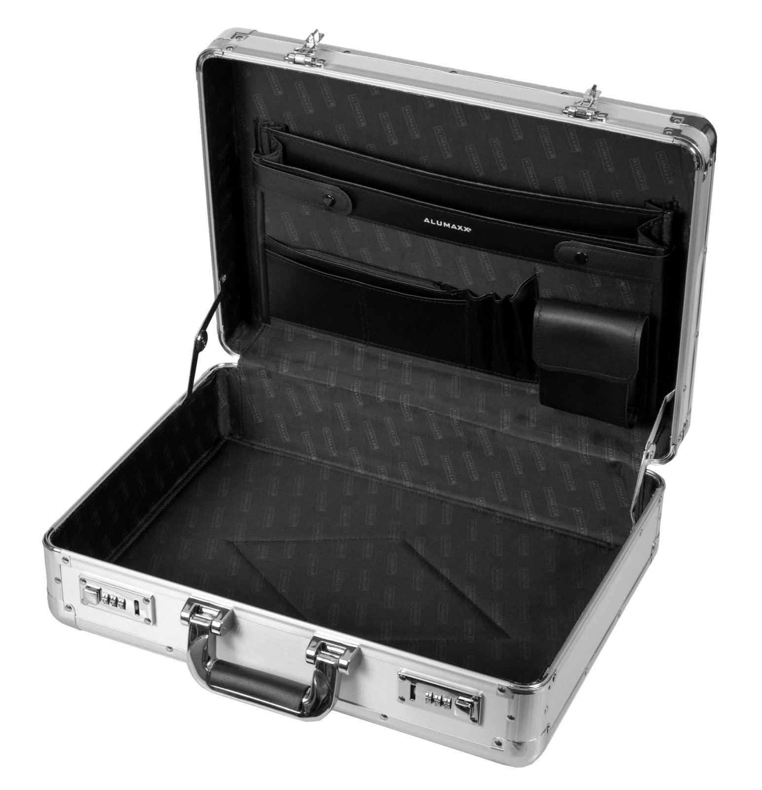 ALUMAXX 45114 Attachékohver TAURUS – Ärikohver, Alumiiniumist Dokumendikohver, Hall, 46 x 34 × 16 cm – detailne vaade