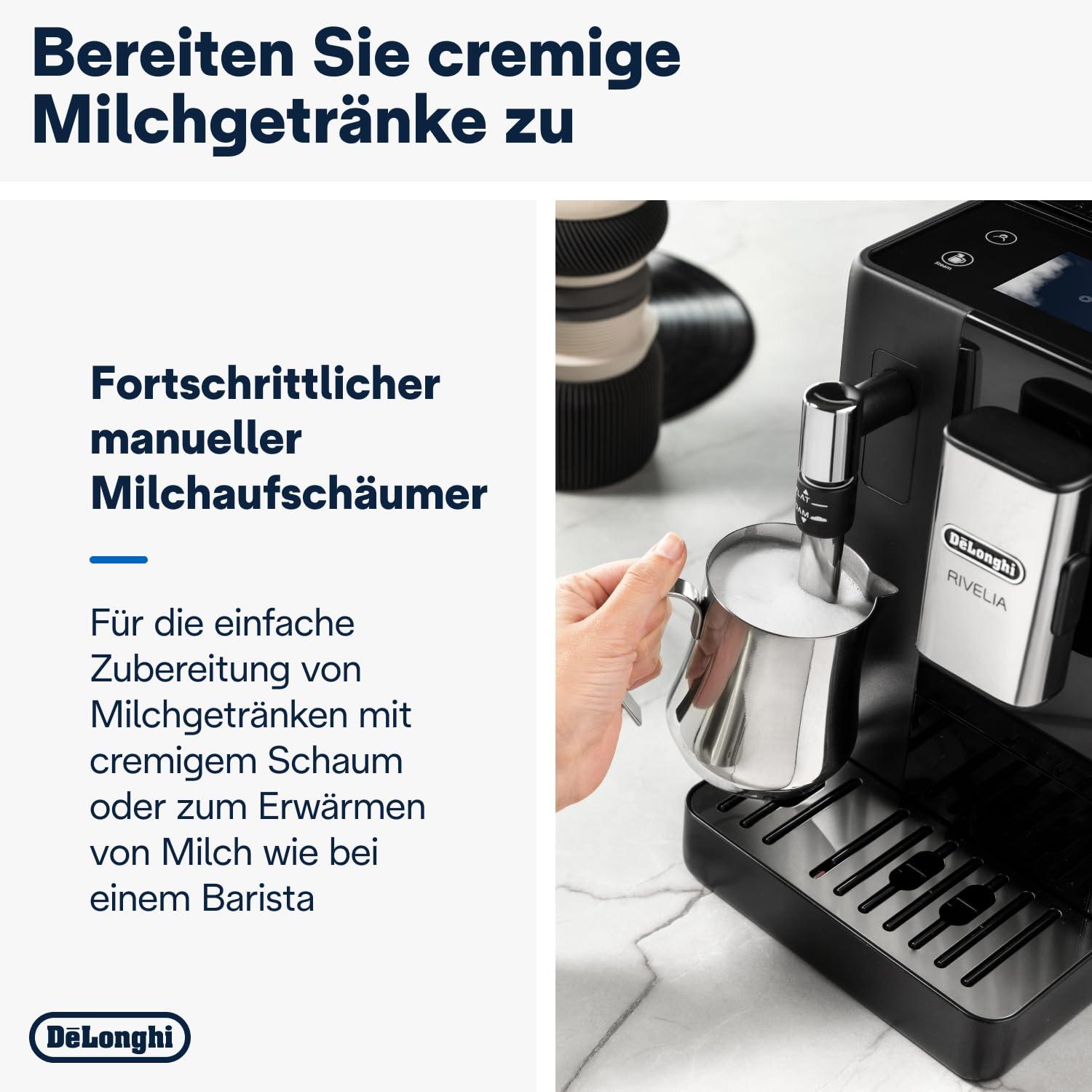 De’Longhi Rivelia EXAM440.35.B täisautomaatne kohvimasin piimavahustajaga, vahetatav oamahuti, 8 kohvijooki ühe nupuvajutusega, ekstra-shot-funktsioon, 3,5″ puutetundlik ekraan, onüks must – pilt 6
