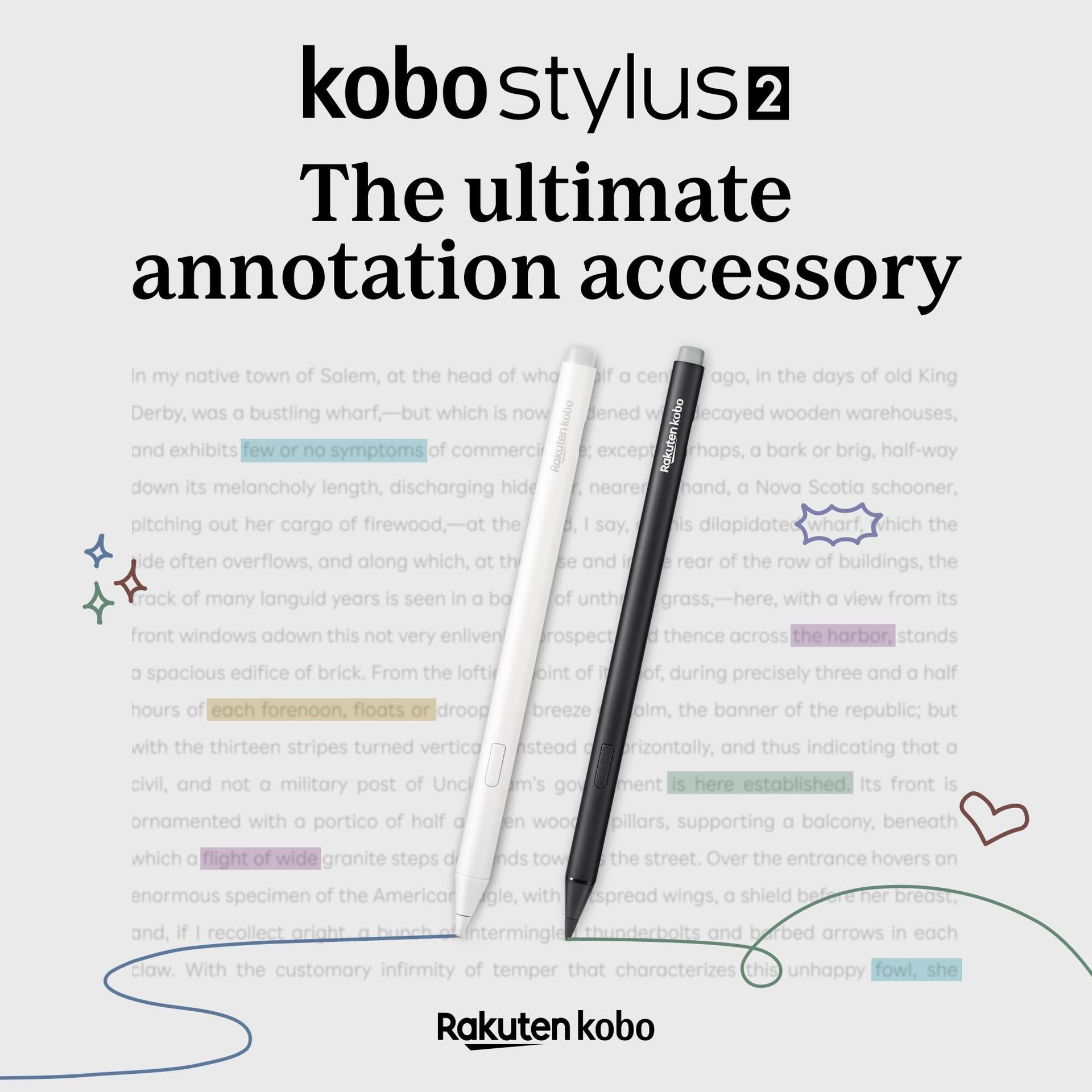 Kobo Stylus 2 | Märkimine, märkmete tegemine ja esiletõstmine | Laetav USB-C kaudu | Ühildub 7-tollise Libra Color eReaderi & Kobo Sage eReaderiga (Valge) – pilt 7
