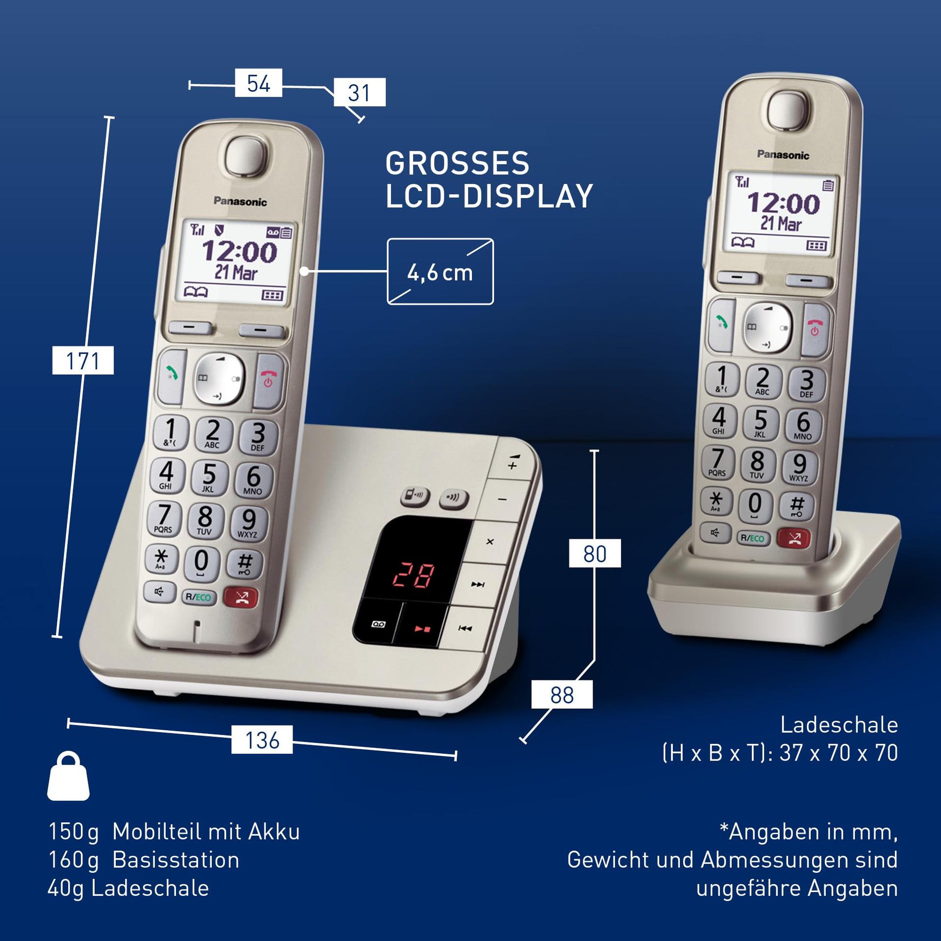 Panasonic KX-TGE262GN juhtmevaba telefon koos kõneleja ja vastajaga (kuni 1 000 telefoninumbri blokeerimine, suur kontrastne kirjasuurus, eriti vali kuuldi, täisdublex valjuhääldi) – pilt 6