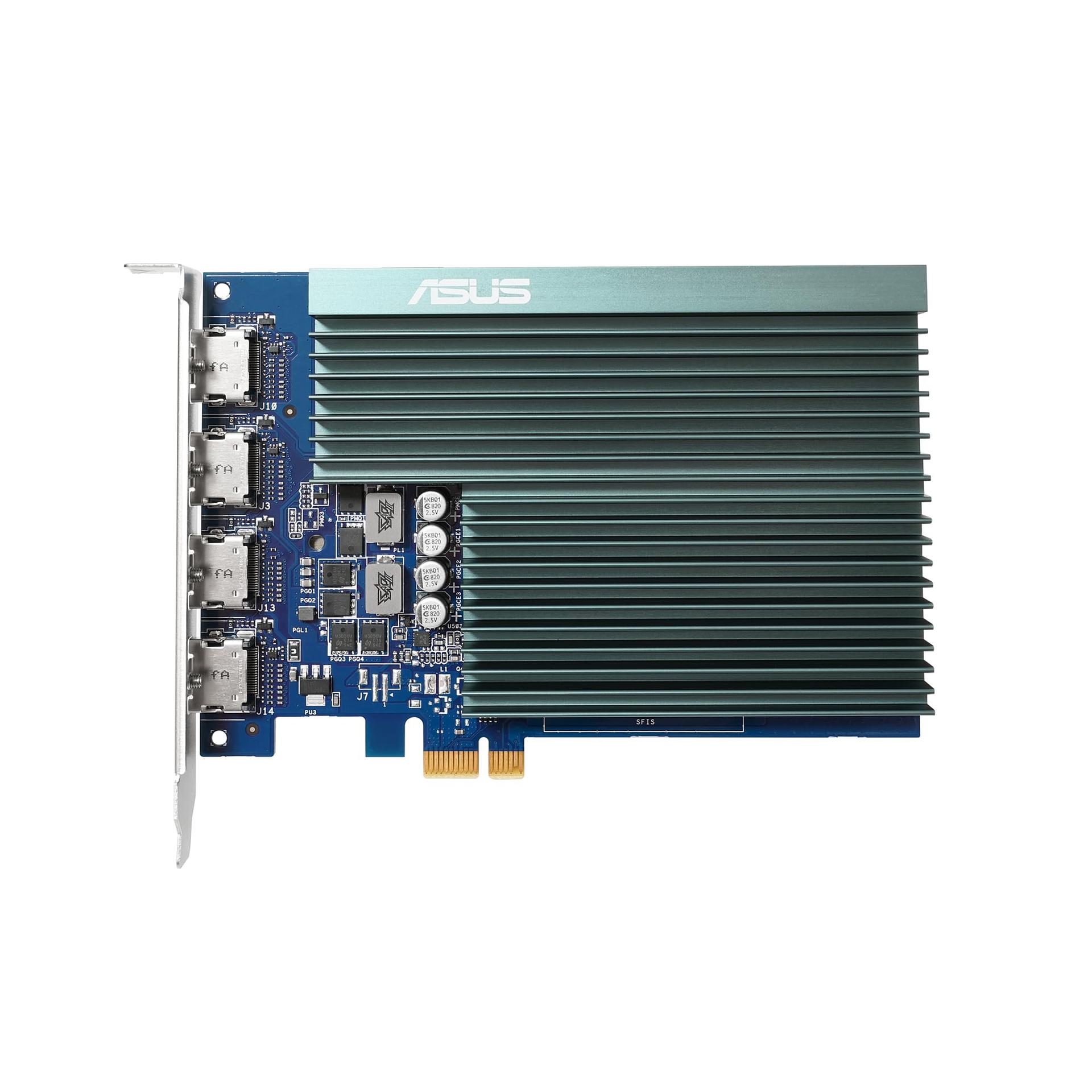 ASUS GeForce GT 730 2GB DDR5 Graafikakaart (4x HDMI, ühesaluseline disain, passiivne jahutus, GPU Tweak II, GT730-4H-SL-2GD5) – detailne vaade