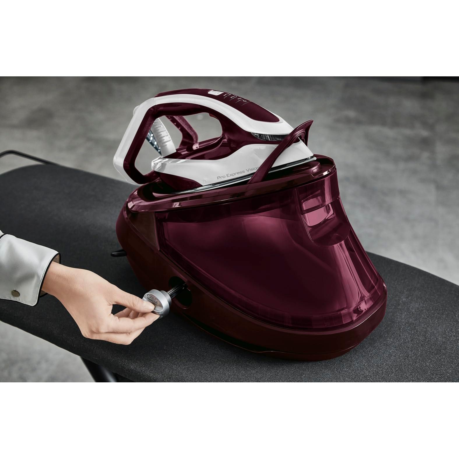 Tefal Pro Express Vision aurutriikimissüsteem, nutikas LED-valgustus, võimas 8,3-baarine rõhk, 180 g/min aur, 680 g/min lisaaurupahvak, katlakivivastane süsteem, tumepunane/valge, GV9810 – pilt 8