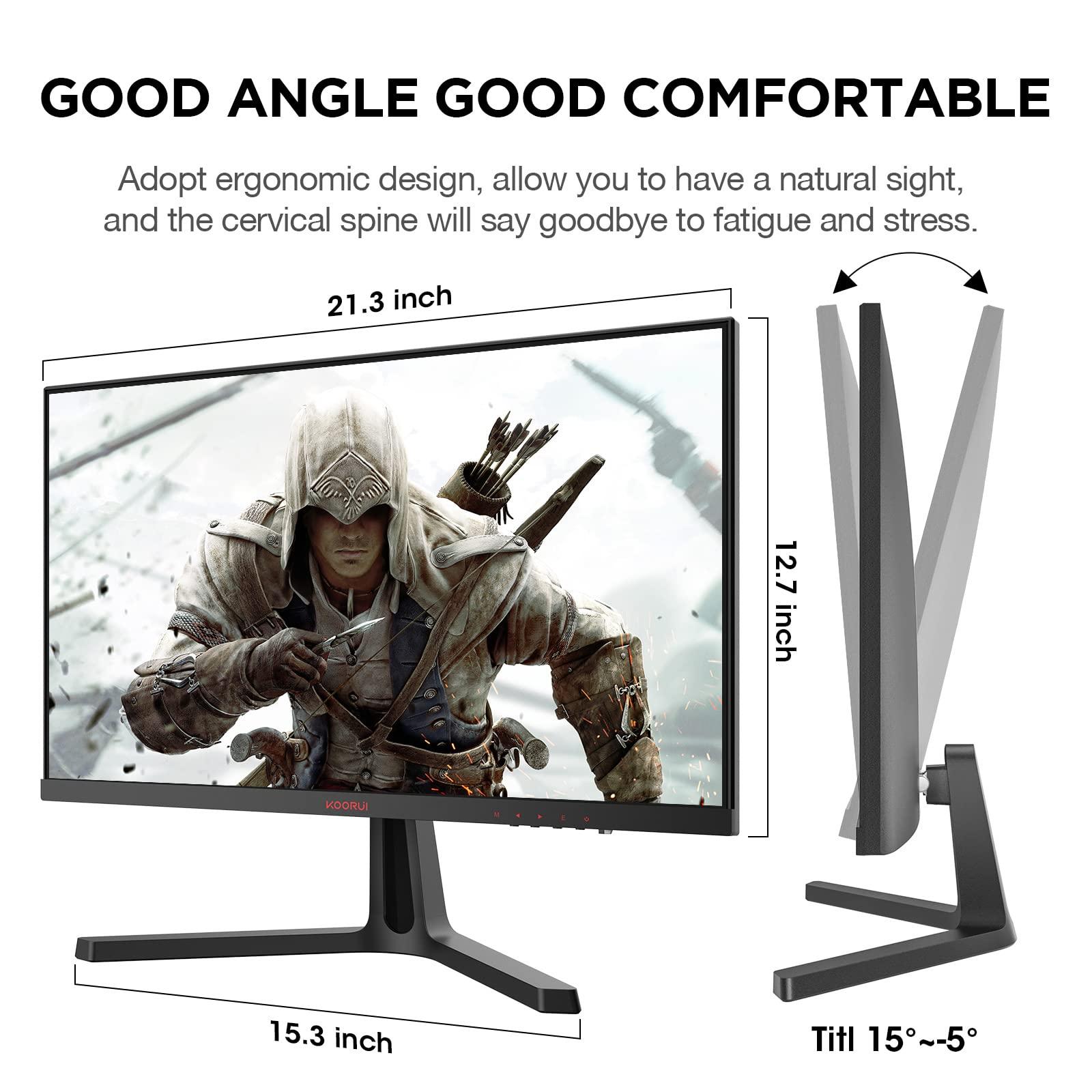 KOORUI 24-tolline monitor, Full-HD mängumonitor, VA-paneel, 1ms, 165Hz, DCI-P3 85%, AdaptiveSync tehnoloogia, 2x HDMI, DisplayPort, reguleeritav kaldenurk, must – kasutusnäide