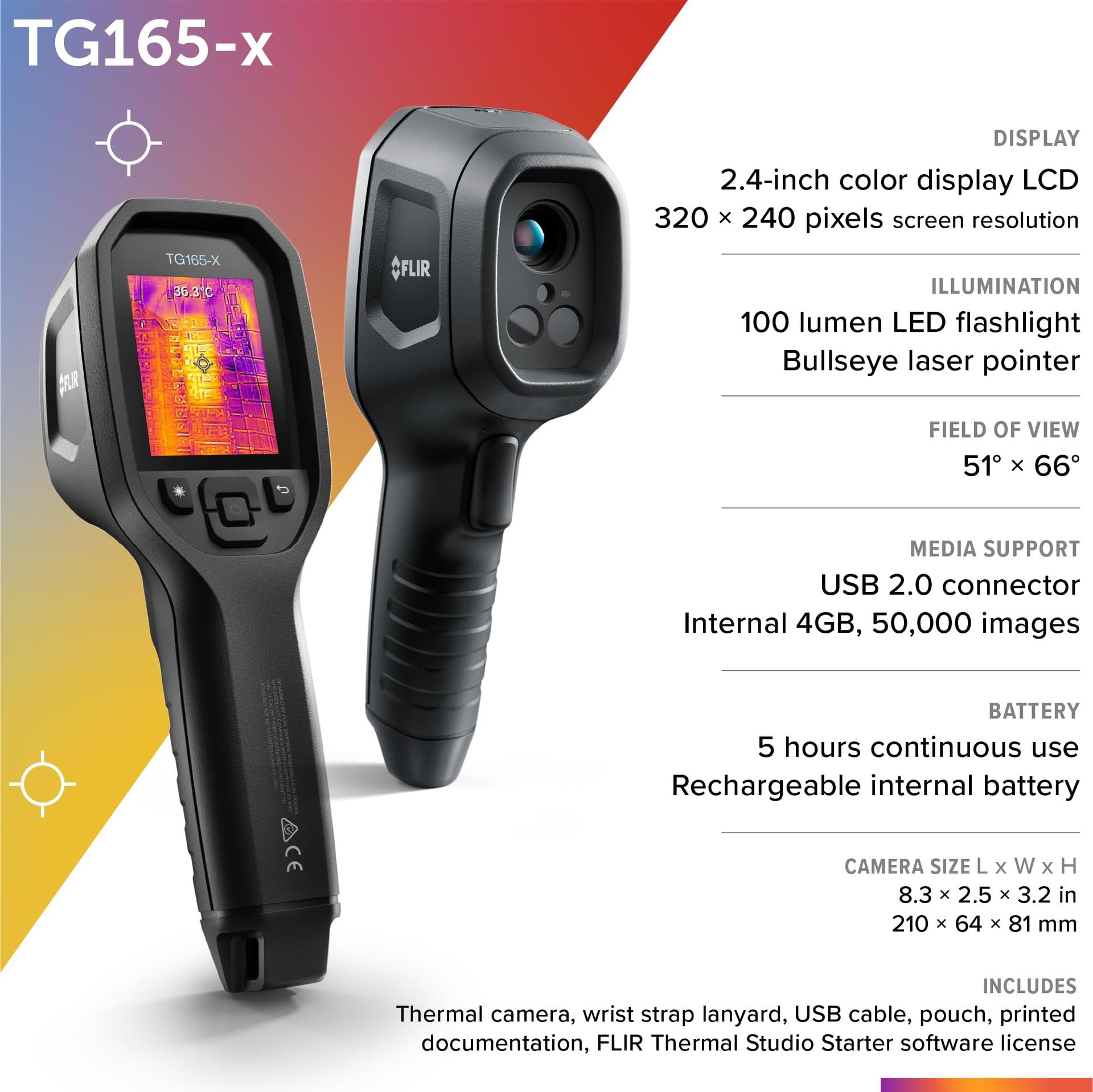 FLIR TG165-X Soojuskaamera Bullseye Laseriga: Kommertsklassi Infrapuna Kaamera Hoone Inspekteerimiseks, HVAC ja Elektritöödeks – pilt 6