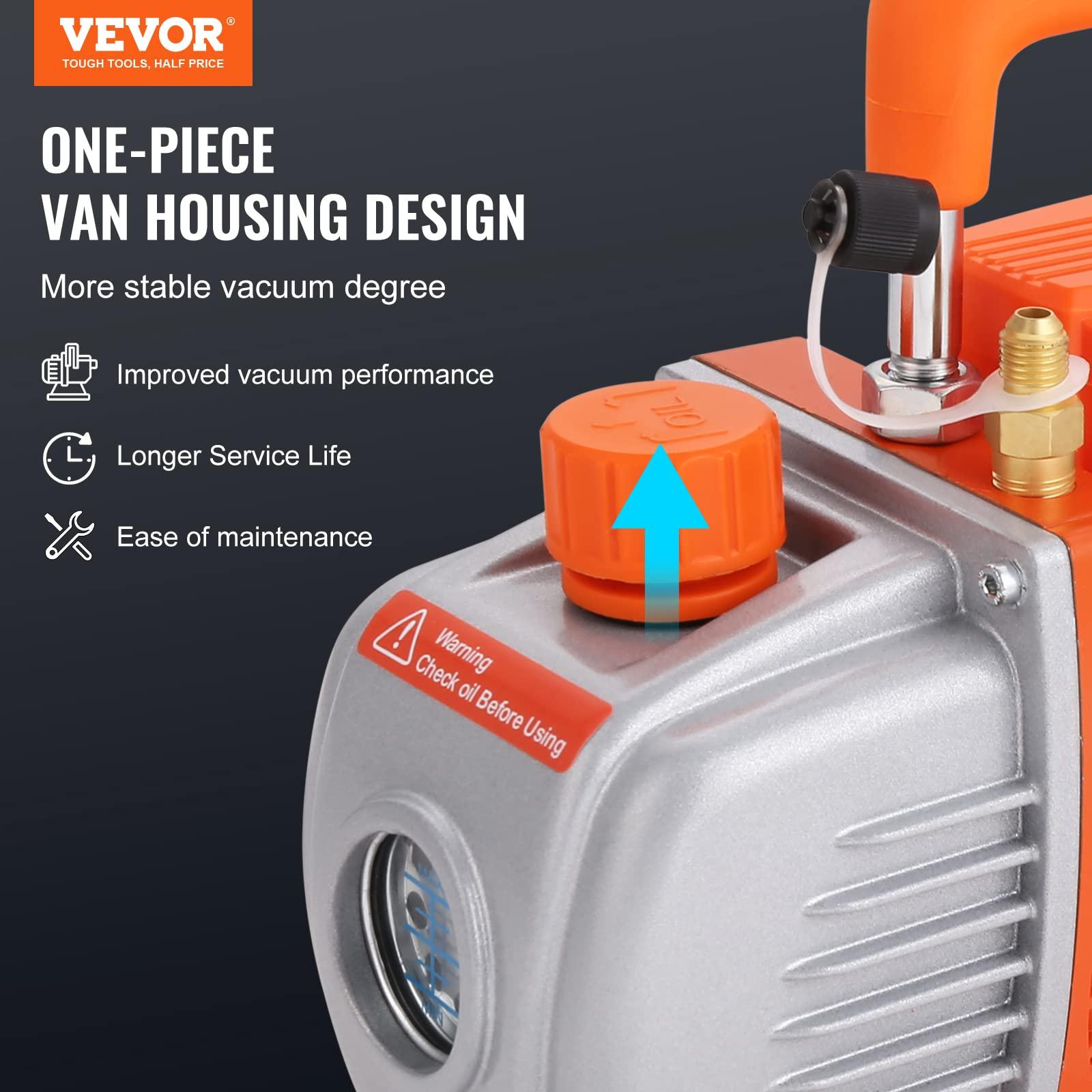VEVOR vaakumpump koos 19L vaakumkambriga – 100L/min, 150W, 5 Pa vaakumpump puidu stabiliseerimiseks ja vaiguga töötlemiseks – detailne vaade