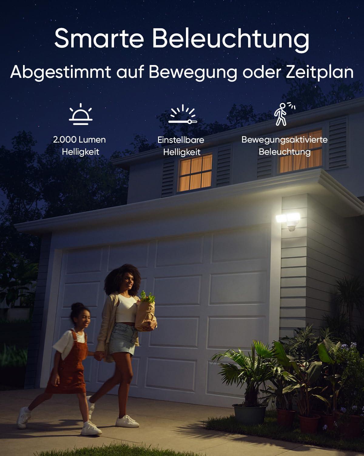 eufy Security Floodlight Kaamera E340, 360° Pöörlev & Kallutatav, 24/7 Salvestus, Dual-Band Wi-Fi, 2.000 Lumen, Liikumisandur, Topeltkaamera, HomeBase 3 Ühilduv, Kohalik Salvestus, Ilma Kuutasuta – pilt 7
