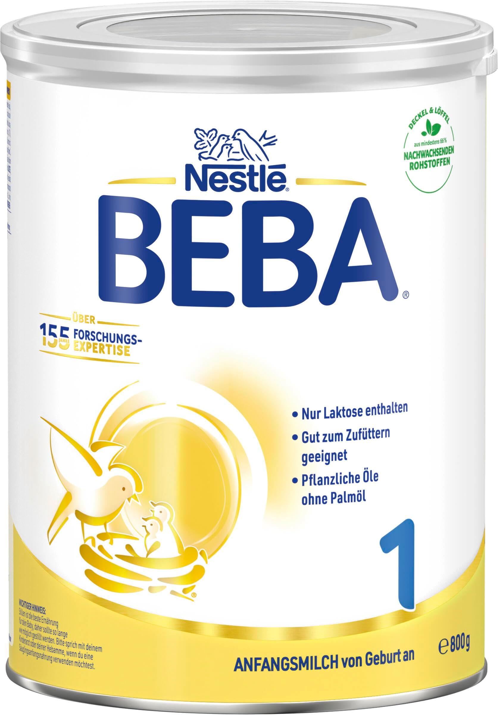 BEBA 1 Algpiim vastsündinutele, beebitoit, ainult laktoos, ilma palmiõlita, 3-pakk (3 x 800g) – detailne vaade