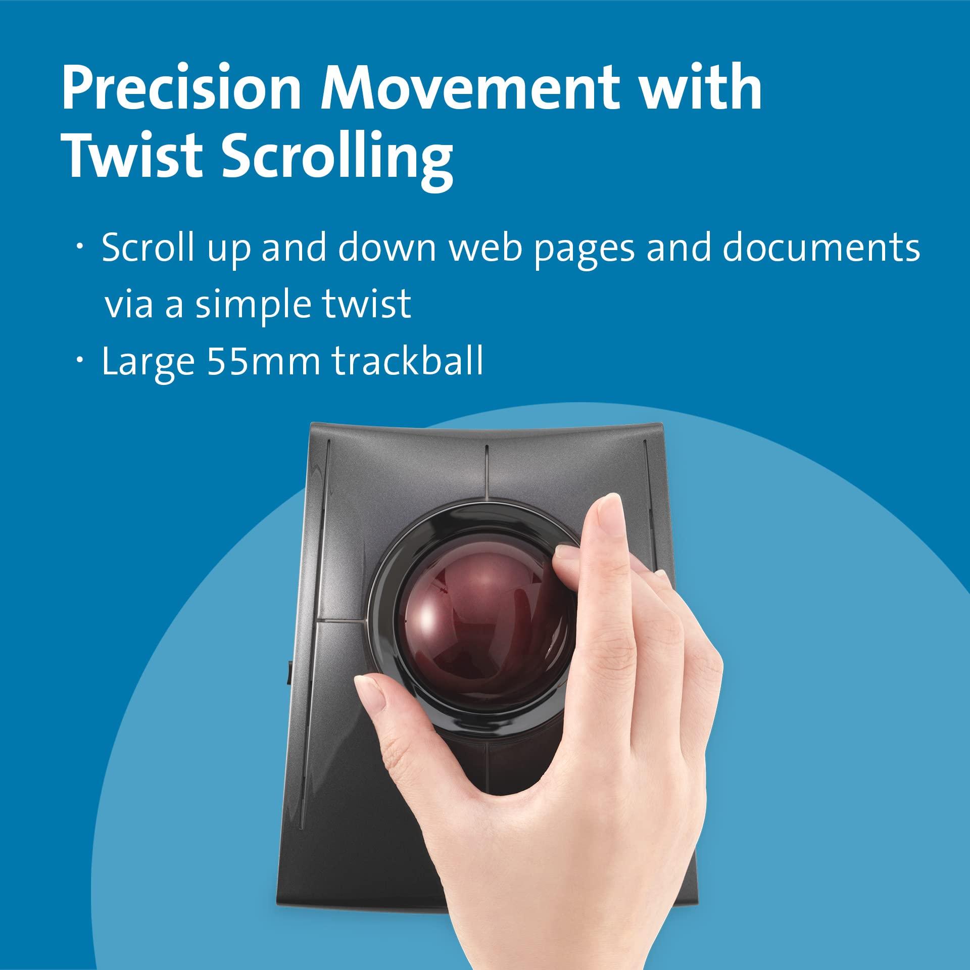 Kensington SlimBlade Pro Trackball Bluetooth Hiir, Ühildub Windowsi ja macOS-iga, PC ja Sülearvuti, Parema- ja Vasakukäelistele, Optiline Jälgimine (K72080WW) – lisavaade