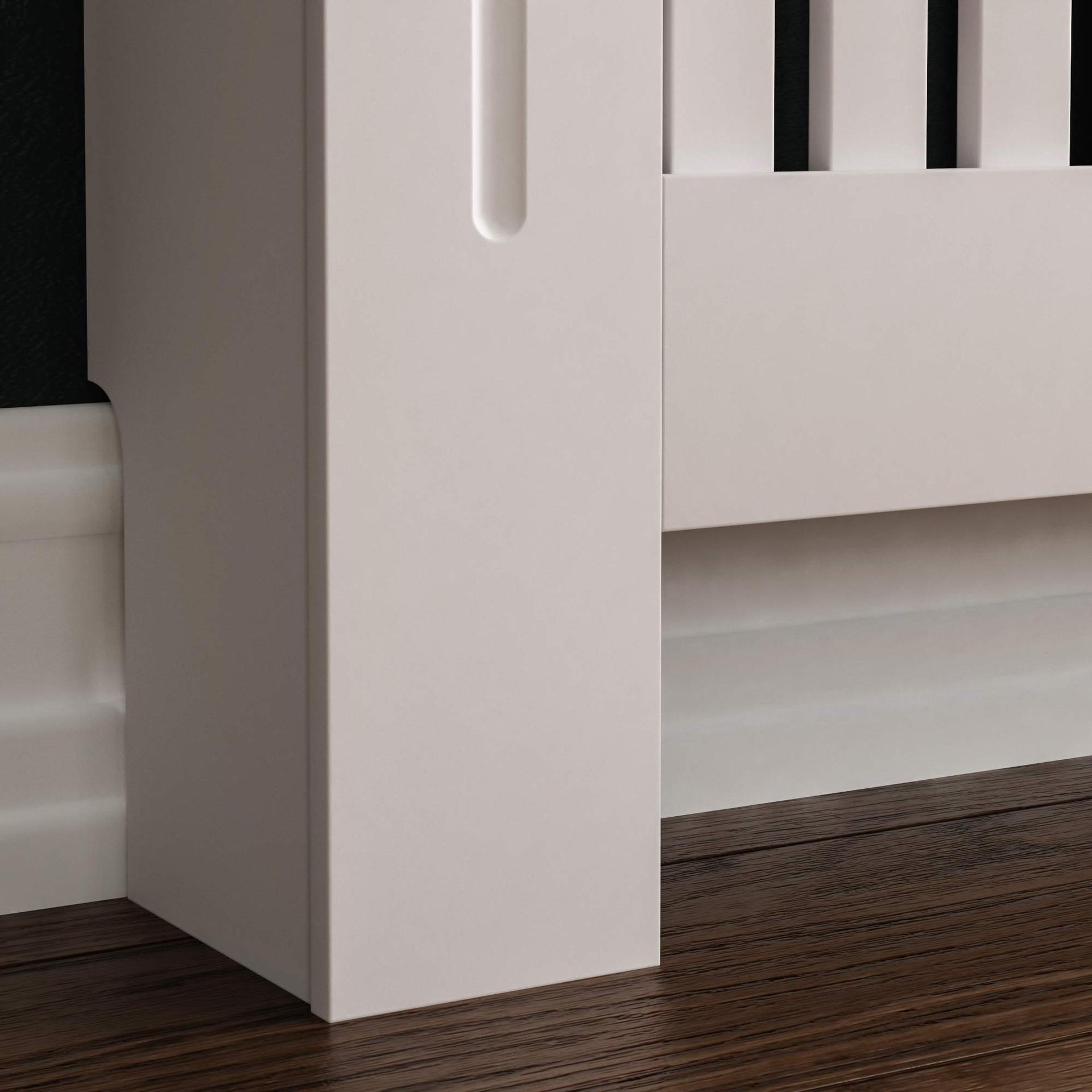 Vida Designs Arlington Radiaatorikate, valge, kaasaegne MDF-kapp, liistud, grill, puidust riiul, keskmine (K: 83,3 / L: 111 / S: 19 cm) – pilt 6