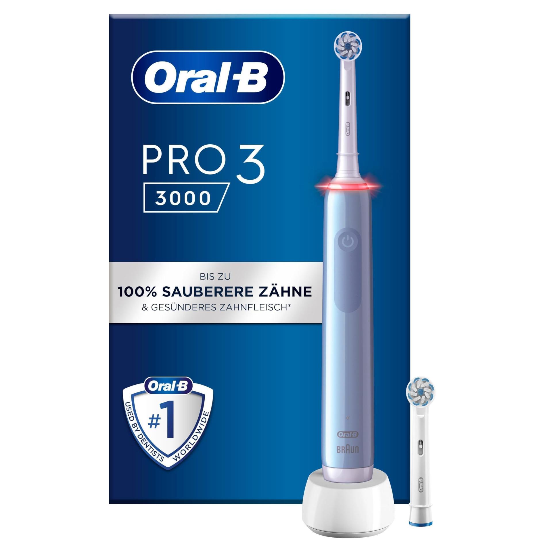 Oral-B PRO 3 3000 Elektriline Hambahari, 2 Sensitive Clean otsikut, 3 režiimi ja 360° rõhukontroll, sinine