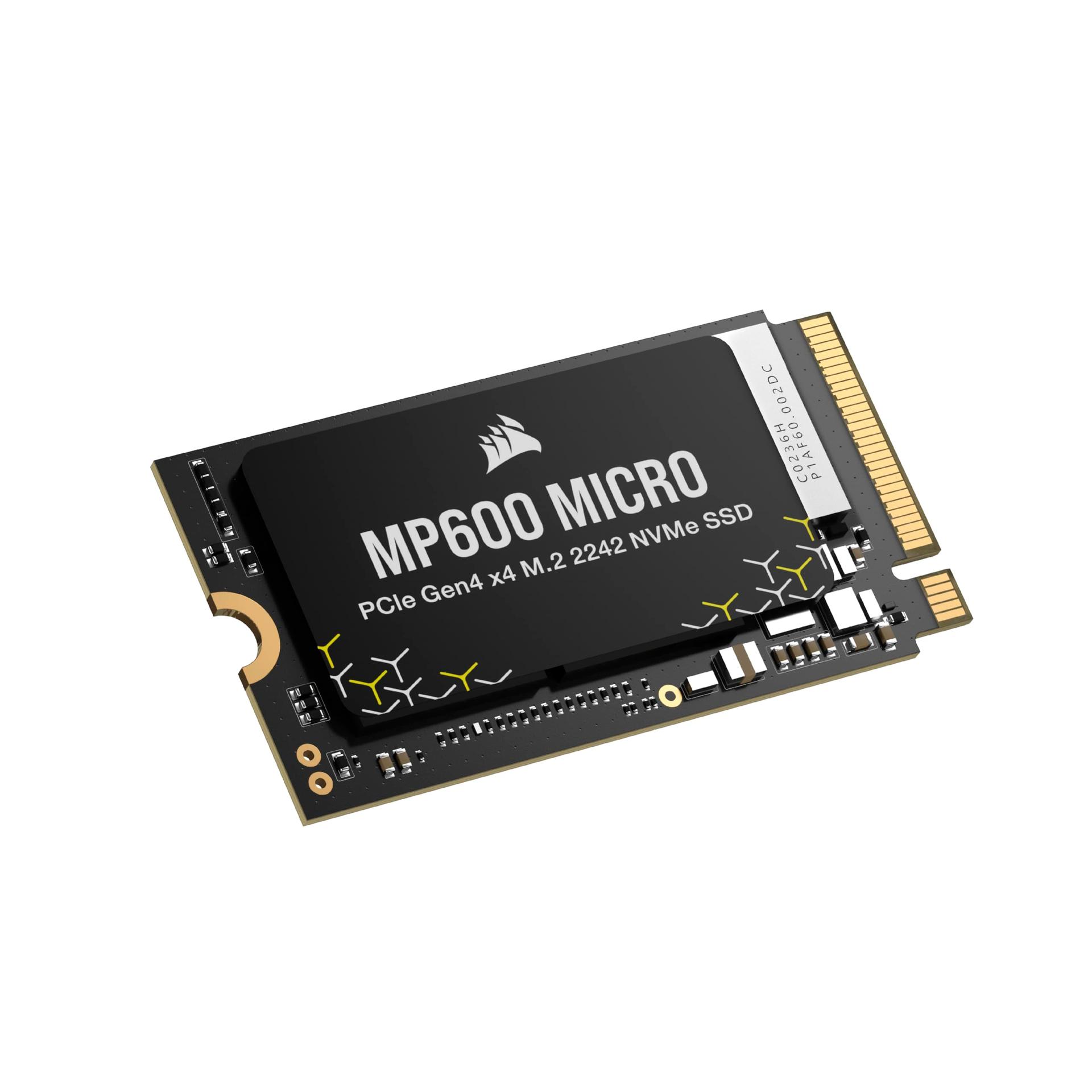 Corsair MP600 Micro 2TB M.2 NVMe PCIe x4 Gen4 SSD – M.2 2242 – Kuni 7.000MB/s järjestikune lugemine – Suure tihedusega 3D TLC NAND – Ühildub Lenovo Legion Go ja õhukeste sülearvutitega – Must