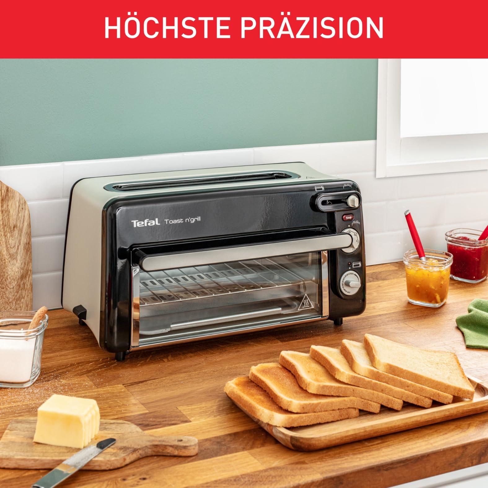 Tefal Toast n’ Grill TL6008, 2-in-1 röster ja mini-ahi, väga energiatõhus ja kiire, 1300 W, 43,5 x 28,5 x 22,5 cm, must/alumiinium matt, 220-240V, 50-60Hz – lisavaade
