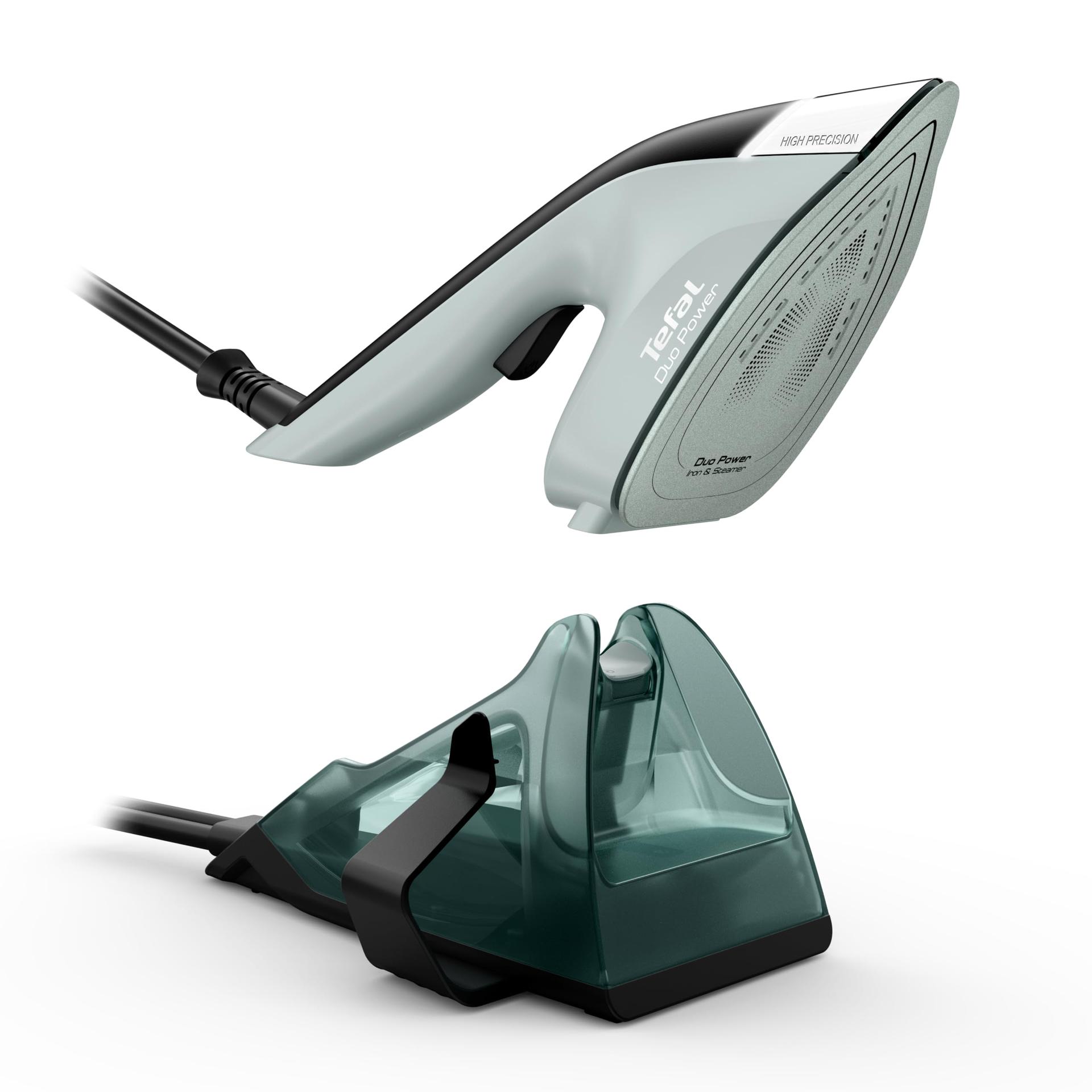 Tefal Duo Power 2-in-1 triikraud ja aurutaja, 1700 W, 25 g/min aurutugevus, 100 g/min lisaaur, kerge käepide, 30 sekundi soojenemisaeg, eukalüpt/must, JF4031E0