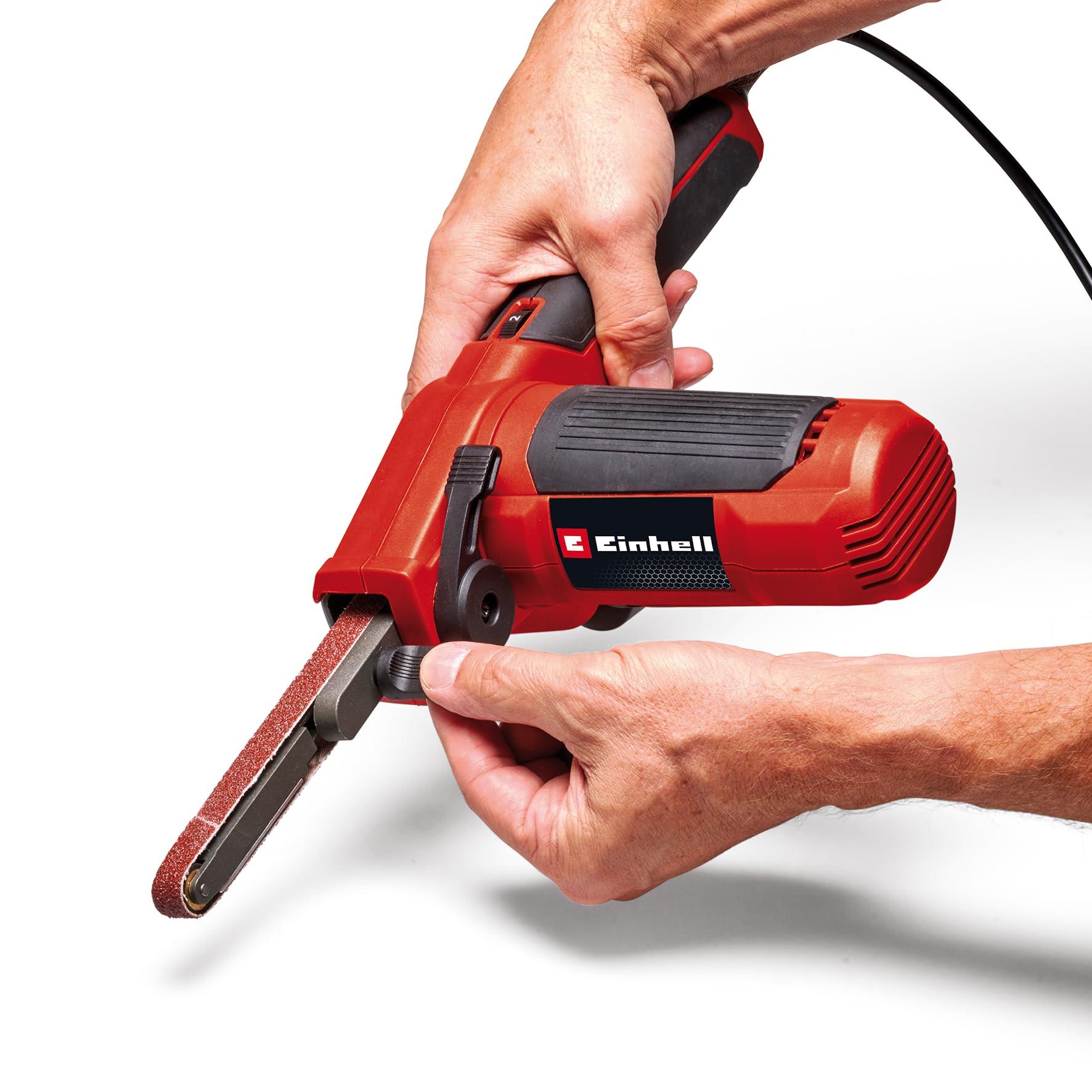 Einhell lintviil TC-BF 500 E (500 W, kiirus kuni 1700 m/min, pidevtöö lukustus, integreeritud tolmuärastus, elektrooniline kiiruse reguleerimine, sisaldab 6x lihvlinte) – kasutusnäide