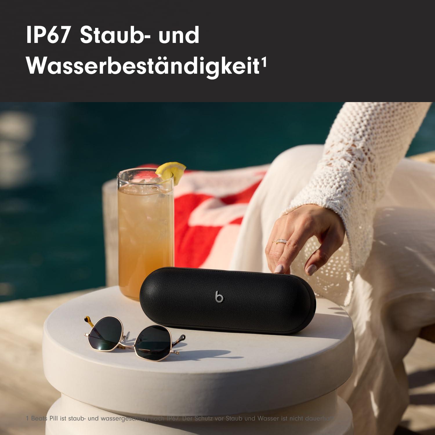 Beats Pill – Juhtmevaba Bluetooth kõlar ja kaasaskantav laadija USB-C kaudu, kuni 24 tundi aku kestvust, IP67 vee- ja tolmukindel, ühilduv Apple’i ja Androidiga – Mattmust – kasutusnäide