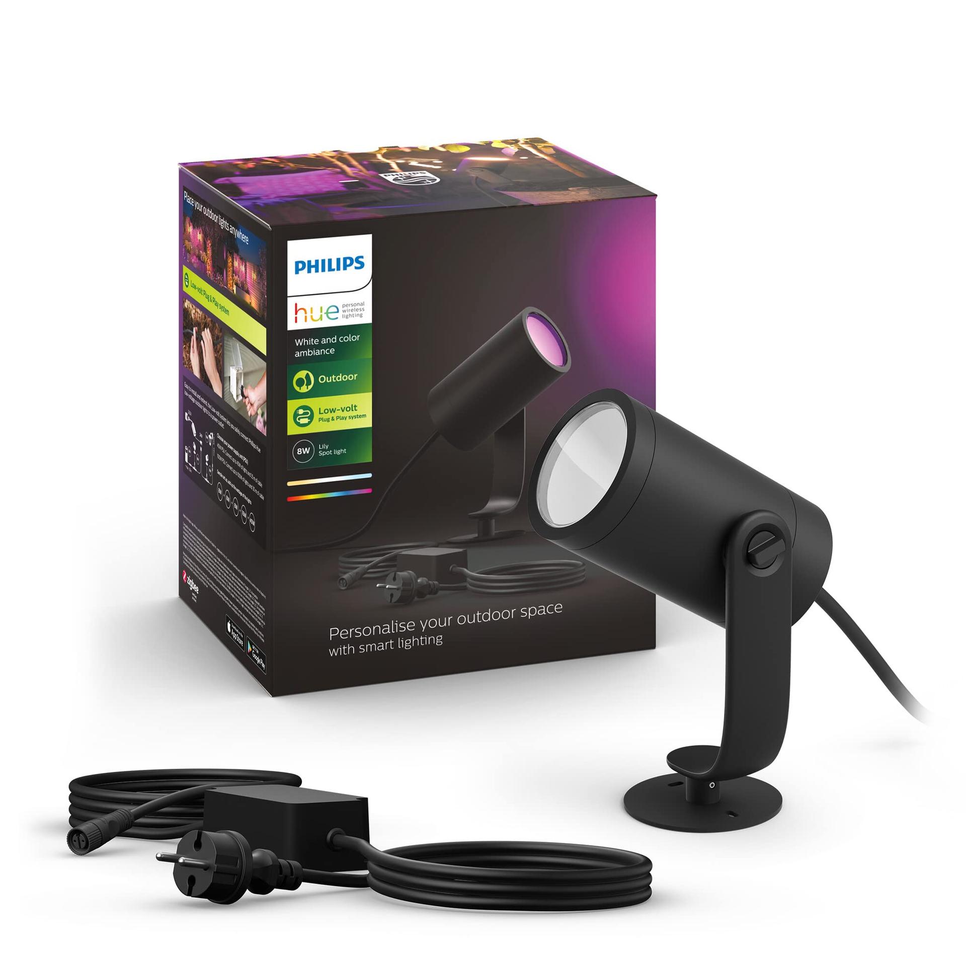 Philips Hue White & Color Ambiance Lily aiavalgusti standardkomplekt 40W adapteriga (590 lm)