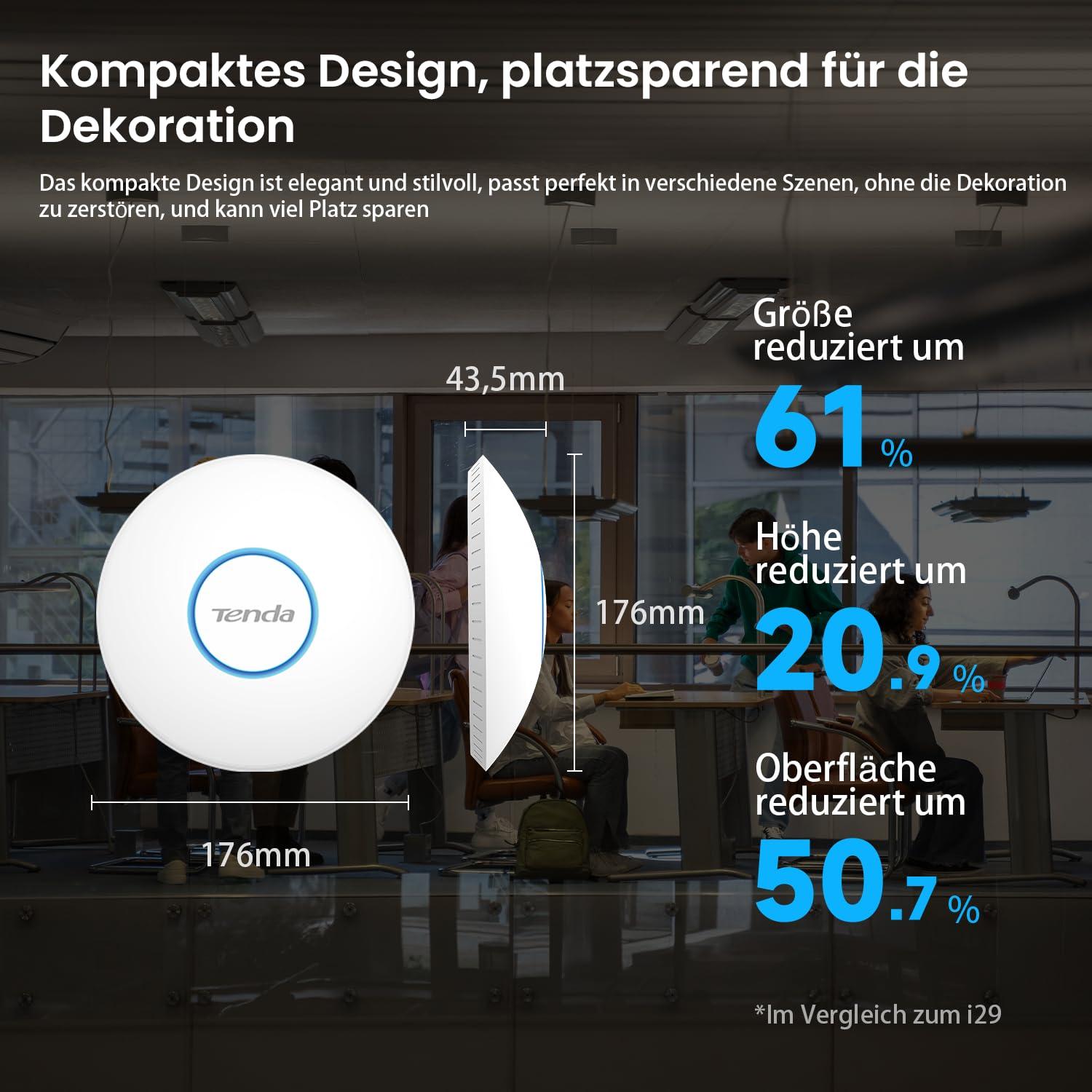 Tenda i27 AX3000 WiFi 6 Access Point PoE (802.11ax kaheribaline, 1x GB PoE LAN-port, WPA3 turvalisus, mitu SSID-d, hallatav rakenduse või veebiliidese kaudu, 802.3at PoE+ toitega, toiteadapter kaasas) – pilt 6