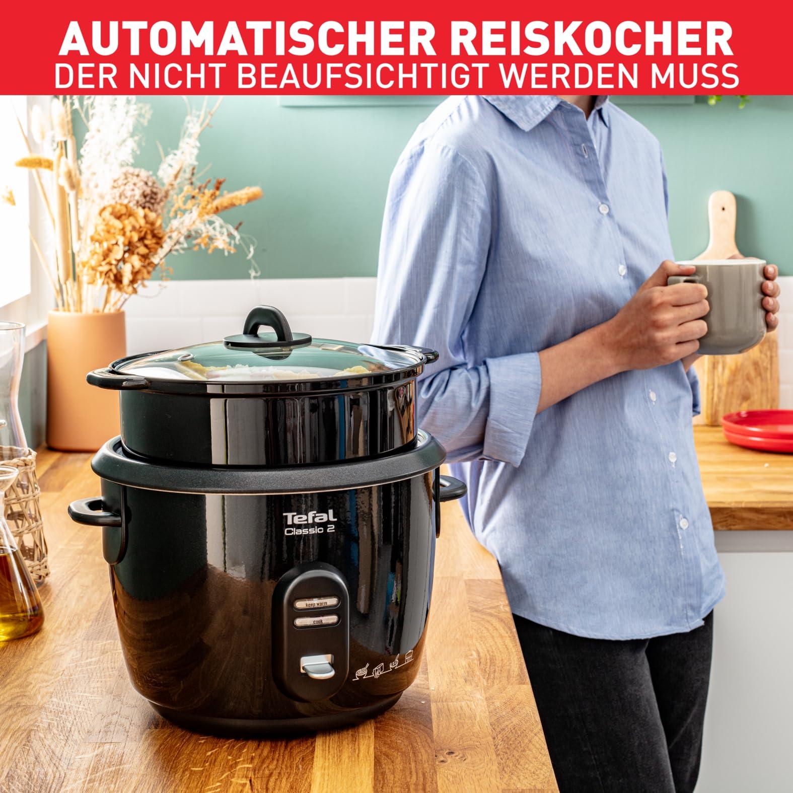 Tefal New Classic riisikeetja RK1038 | automaatsed programmid | soojashoidmise funktsioon | 5L maht | aurutamisfunktsioon | must-metallik – detailne vaade