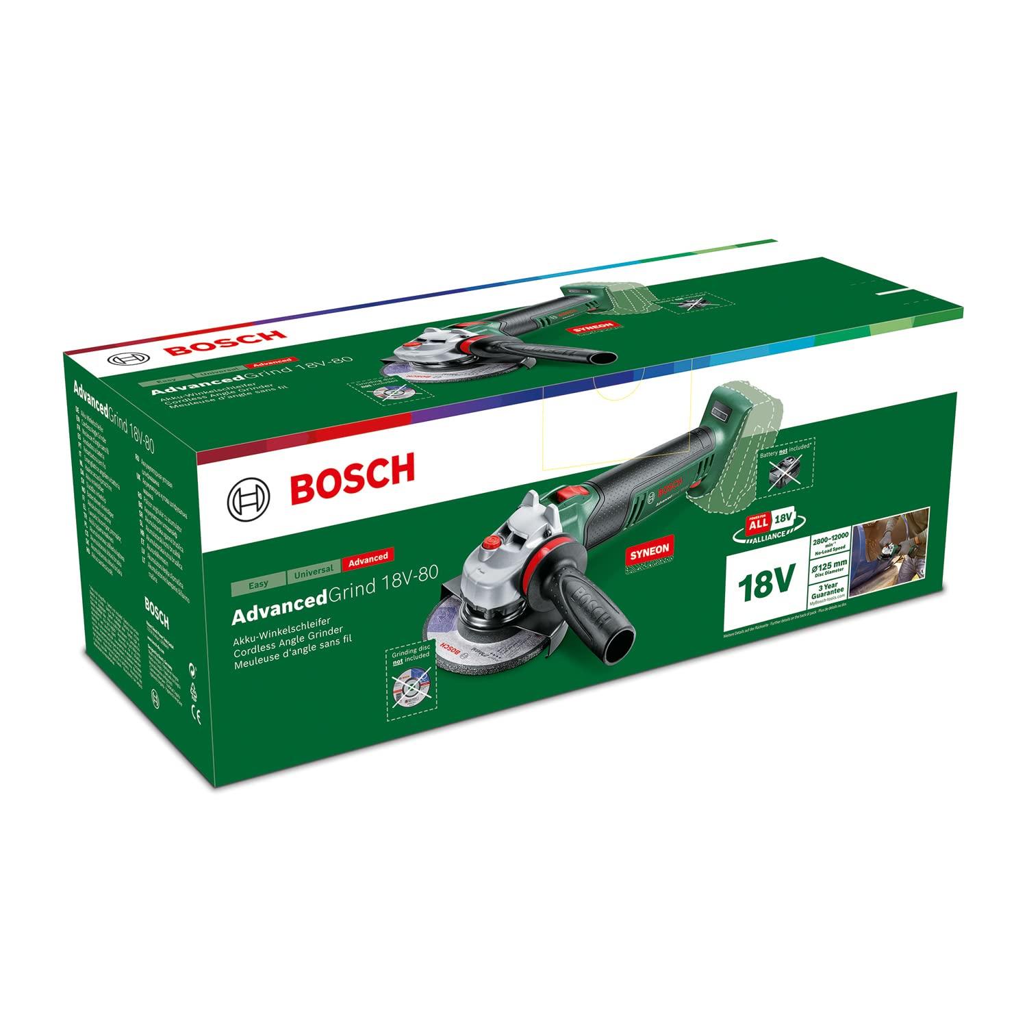 Bosch akuga kompaktne nurklihvija AdvancedGrind 18V-80 (Ilma akuta; 18V süsteem; lihvimiseks, lõikamiseks ja harjamiseks erinevatel materjalidel; pappkarbis) – pilt 6