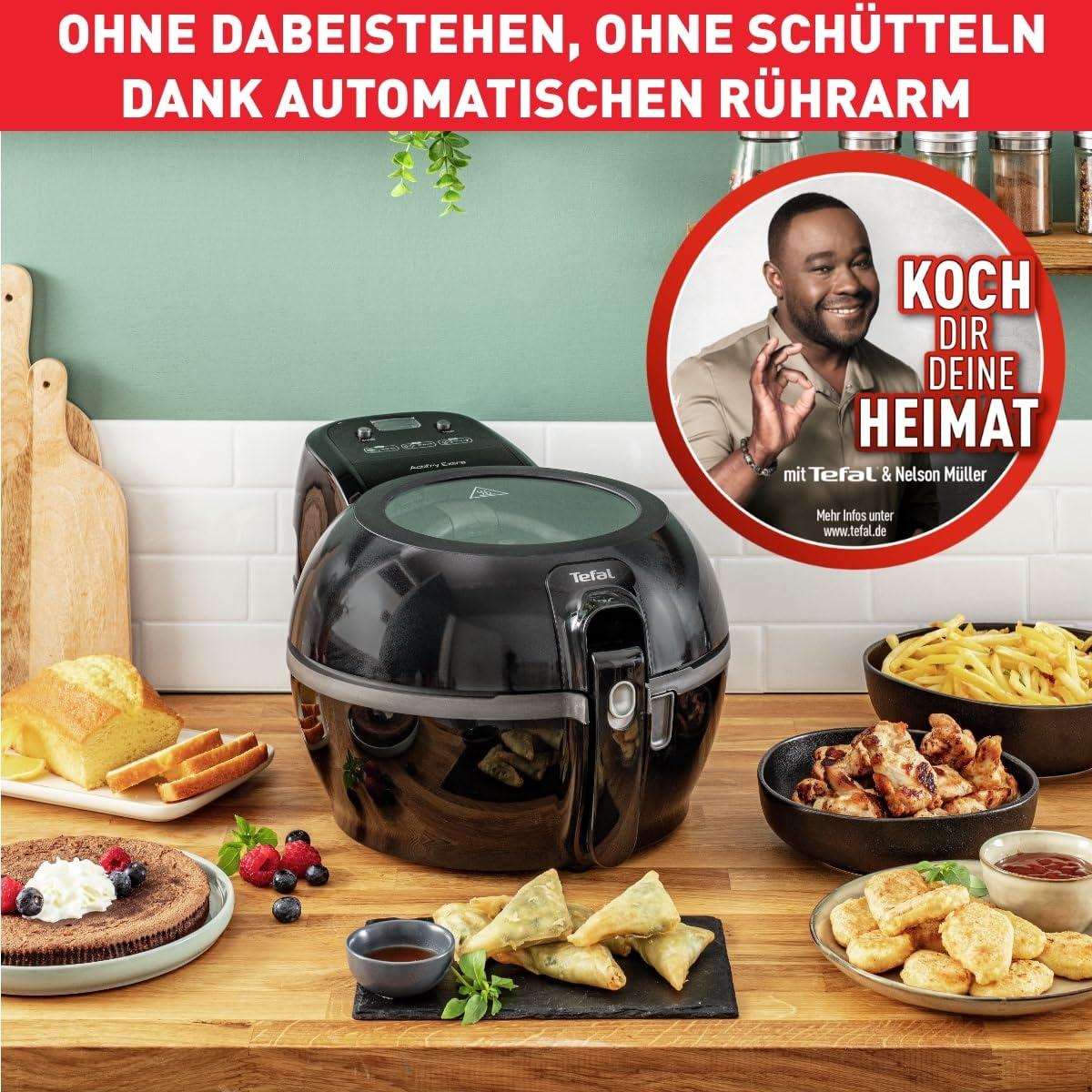 Tefal ActiFry Extra kuumaõhufritüür, AirFryer segamisvarrega, ei vaja raputamist, 1550 W, 1,2 kg, 6 inimesele, High Speed Airflow, taimer, energiasäästlik, tervislik fritüür ilma õlita, must, FZ7228 – kasutusnäide