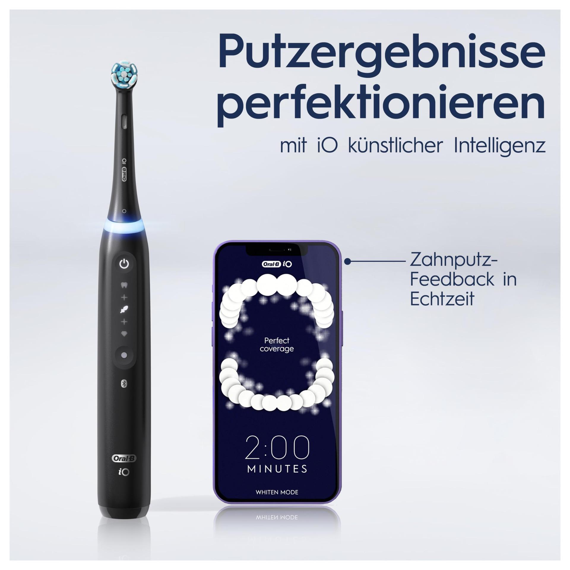 Oral-B iO Series 5 Plus Edition Elektriline Hambahari, 3 vahetatavat harjapead, valgendav efekt, reisikarp, 5 puhastusrežiimi, disainitud Braun poolt, kingitus mehele/naisele, matt must – pilt 7